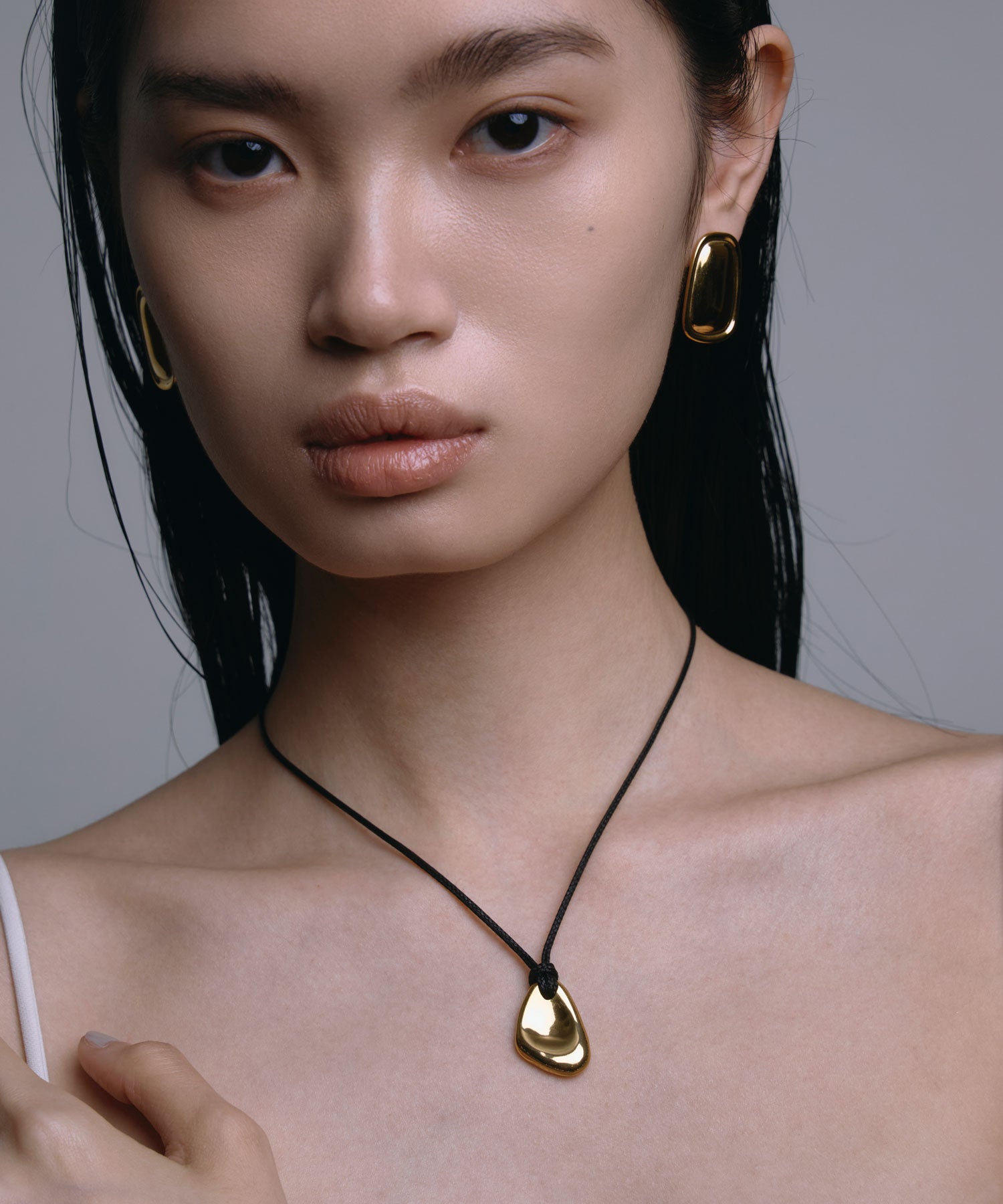 [ゴールド]ニュアンスメタルコードネックレス