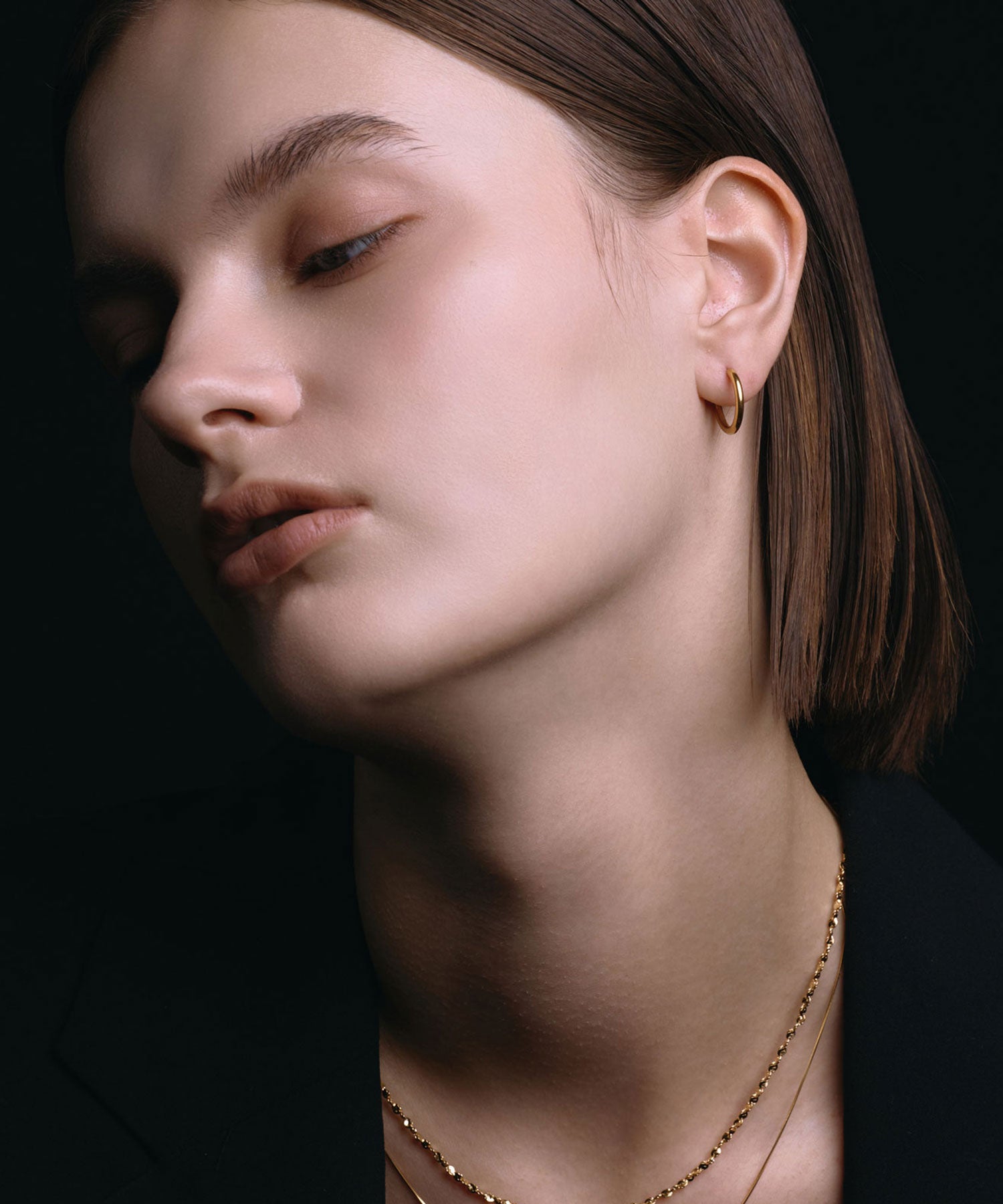 [Gold] One-touch loop earrings 16mm