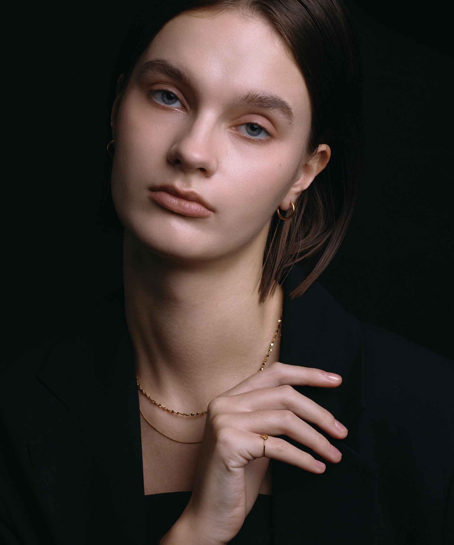 [Gold] One-touch loop earrings 16mm