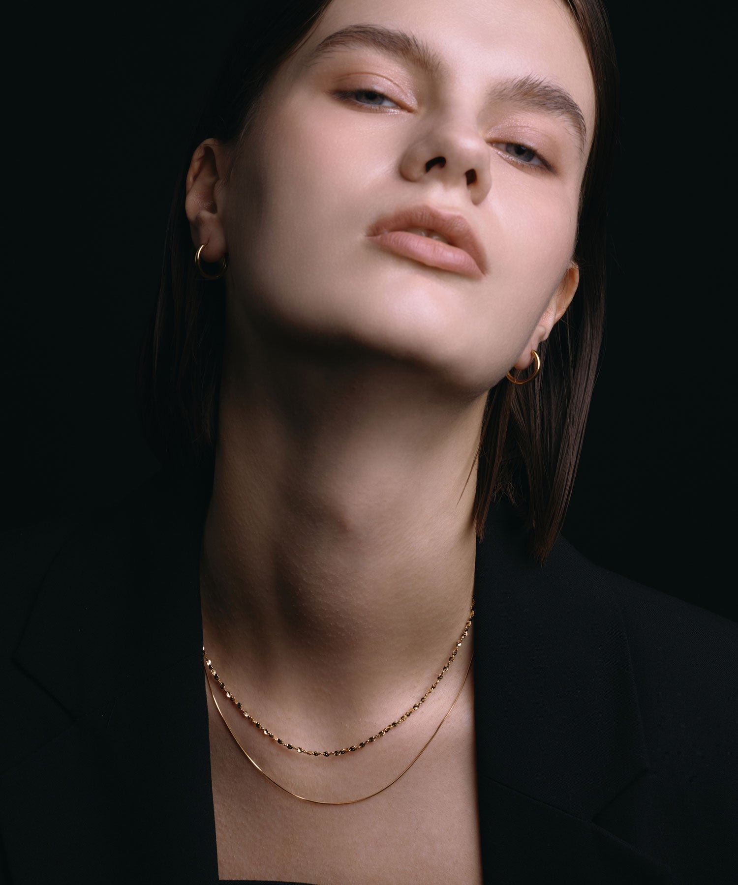 [Gold] One-touch loop earrings 16mm