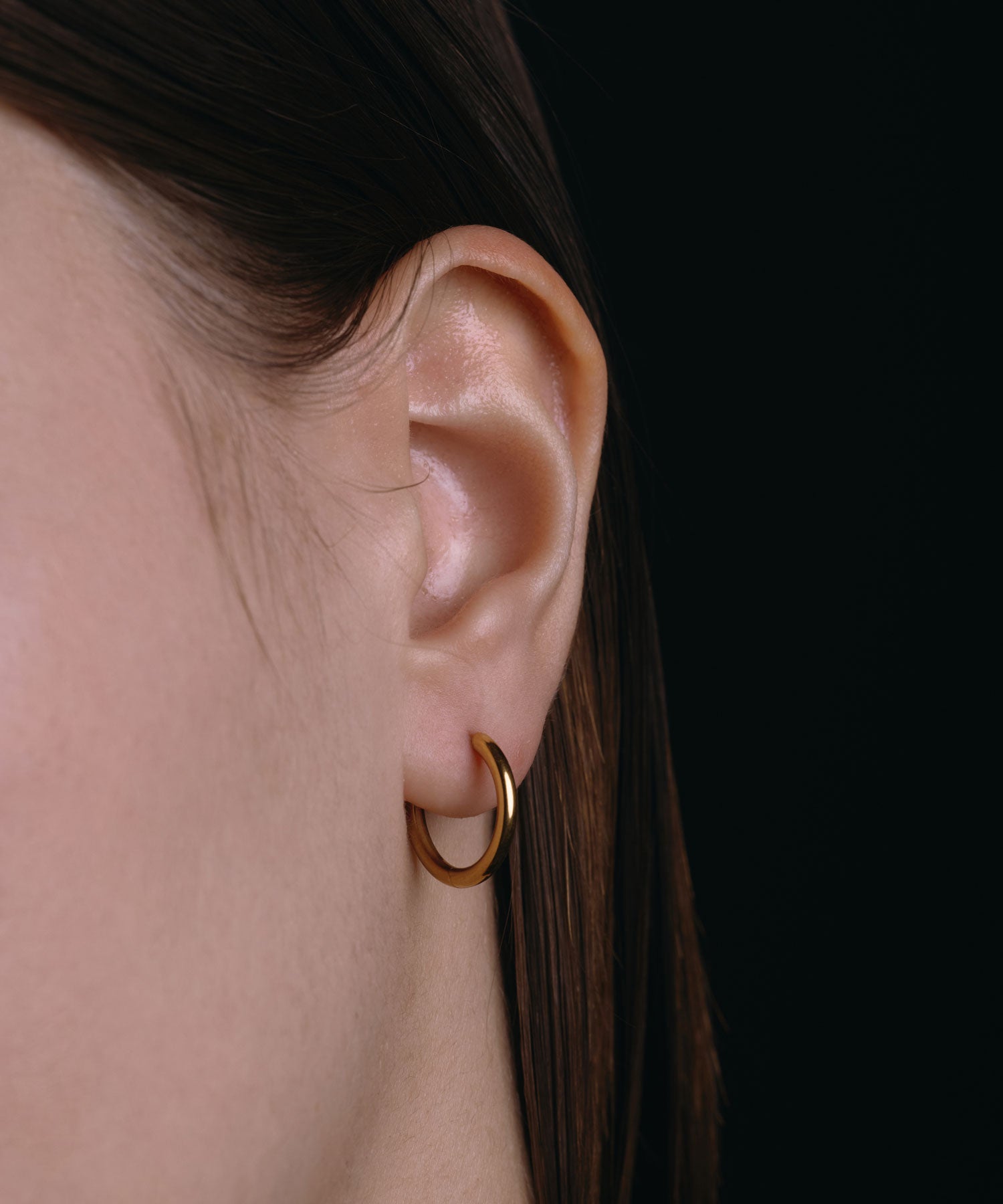 [Gold] One-touch loop earrings 16mm