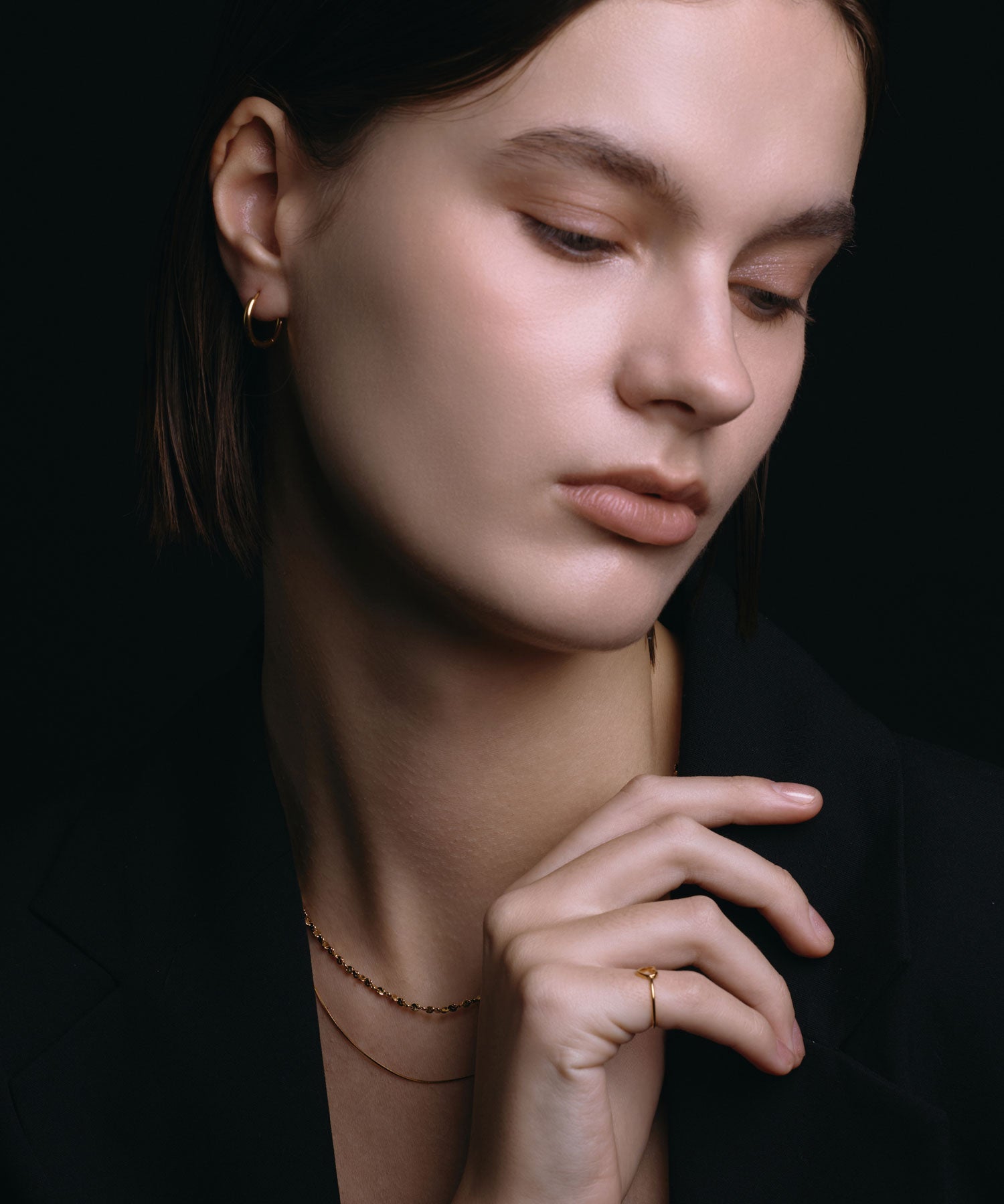 [Gold] One-touch loop earrings 16mm