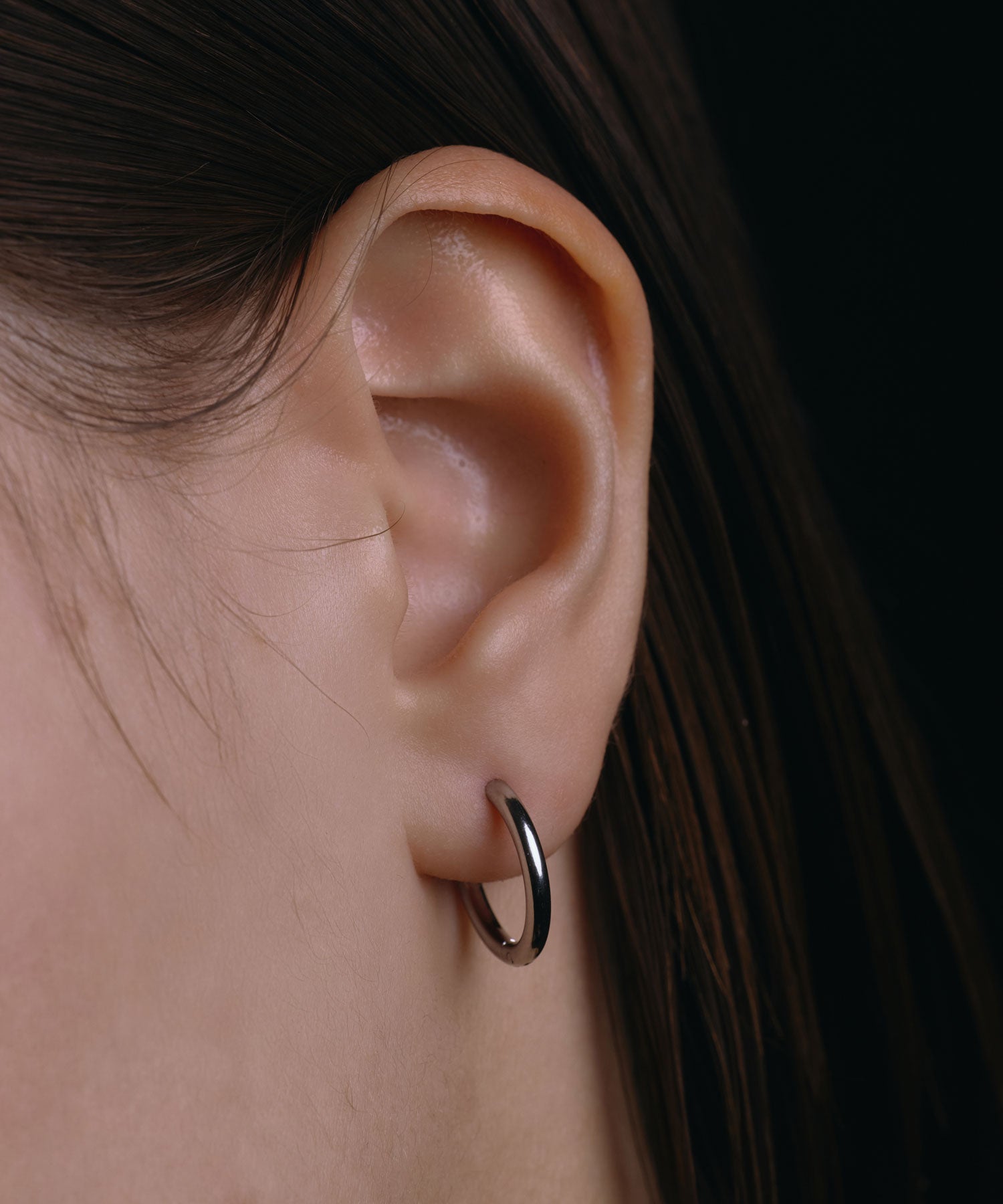 [Silver] One-touch loop earrings 16mm