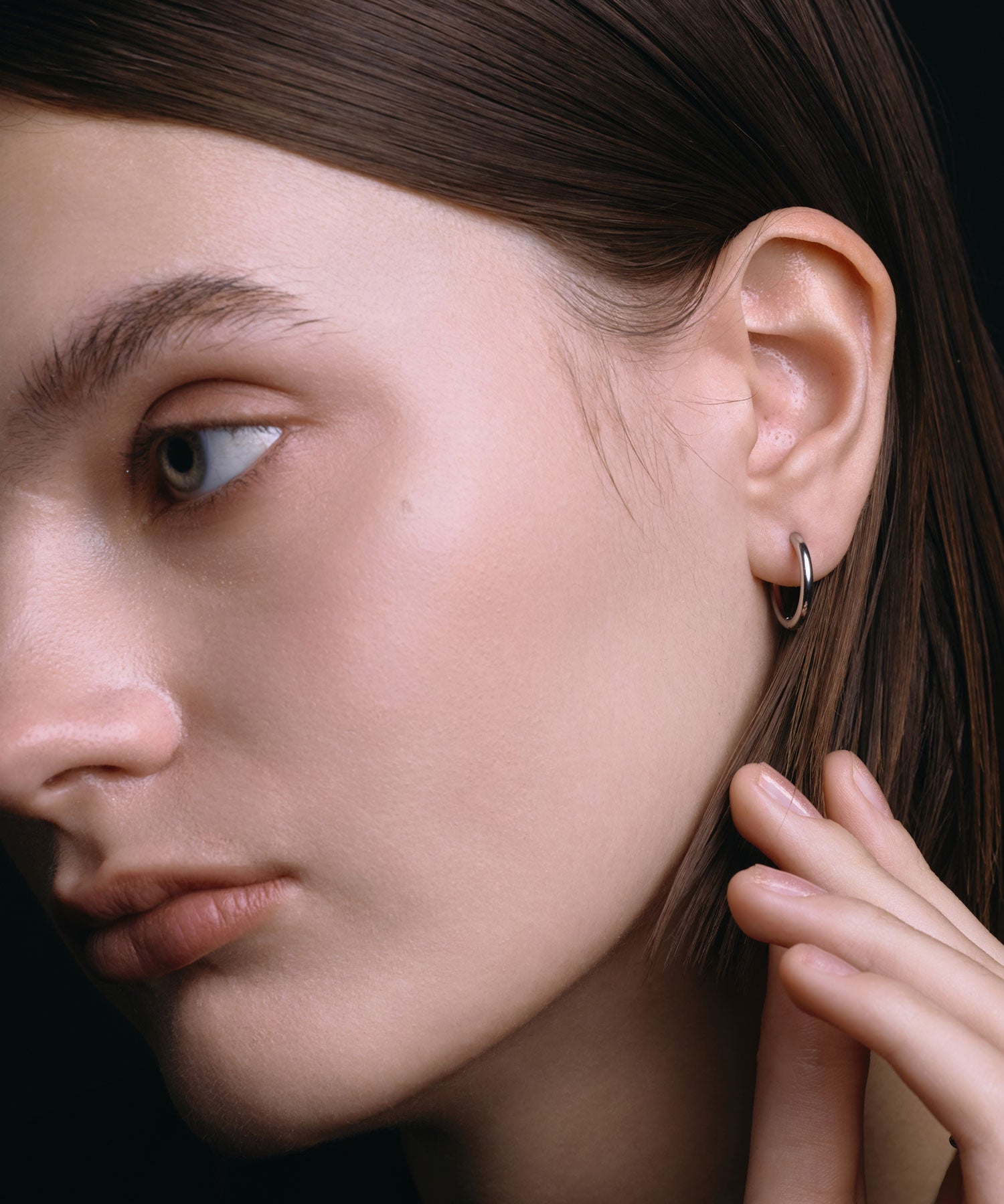 [Silver] One-touch loop earrings 16mm