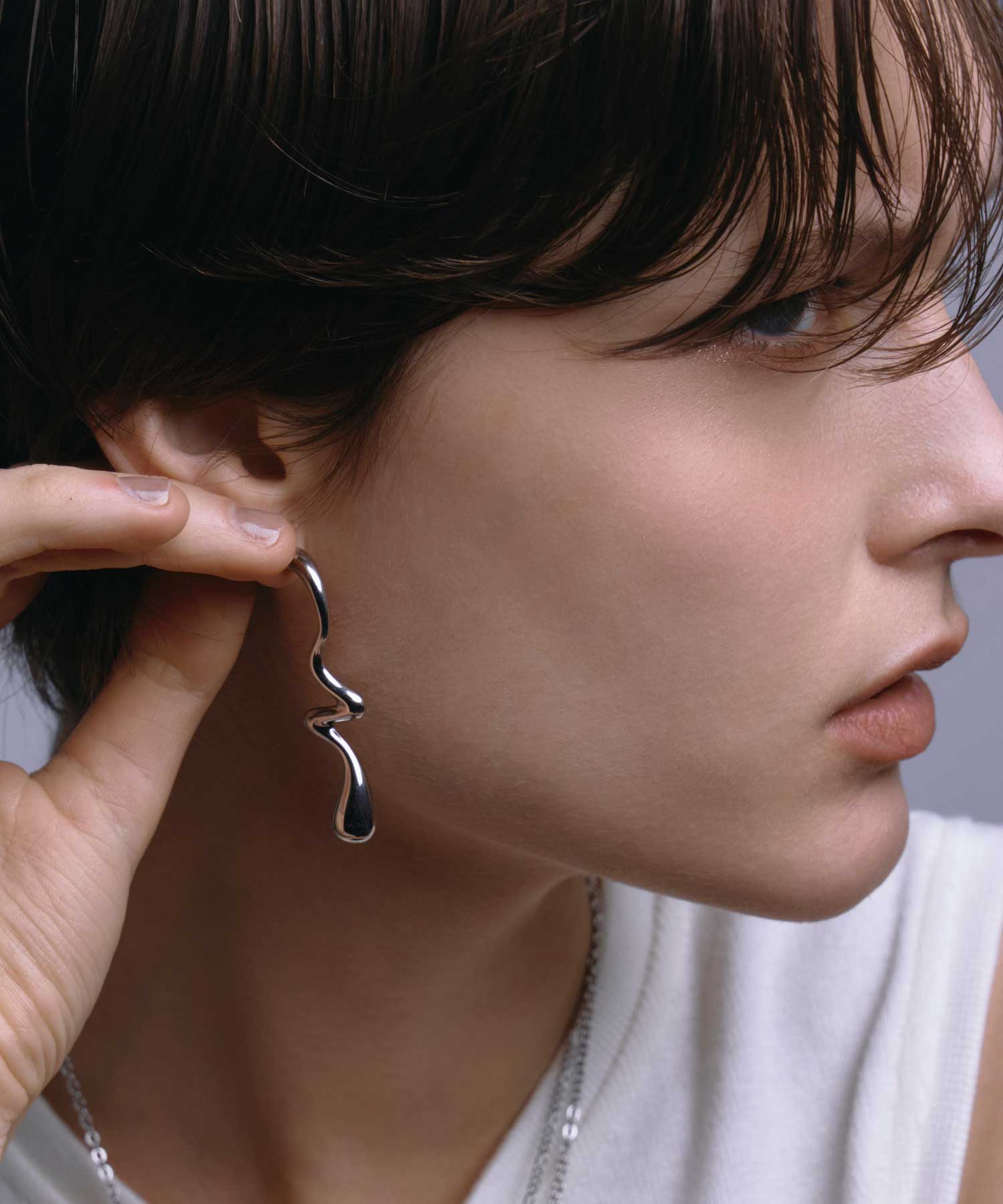 [シルバー]ペイントドリズルピアス