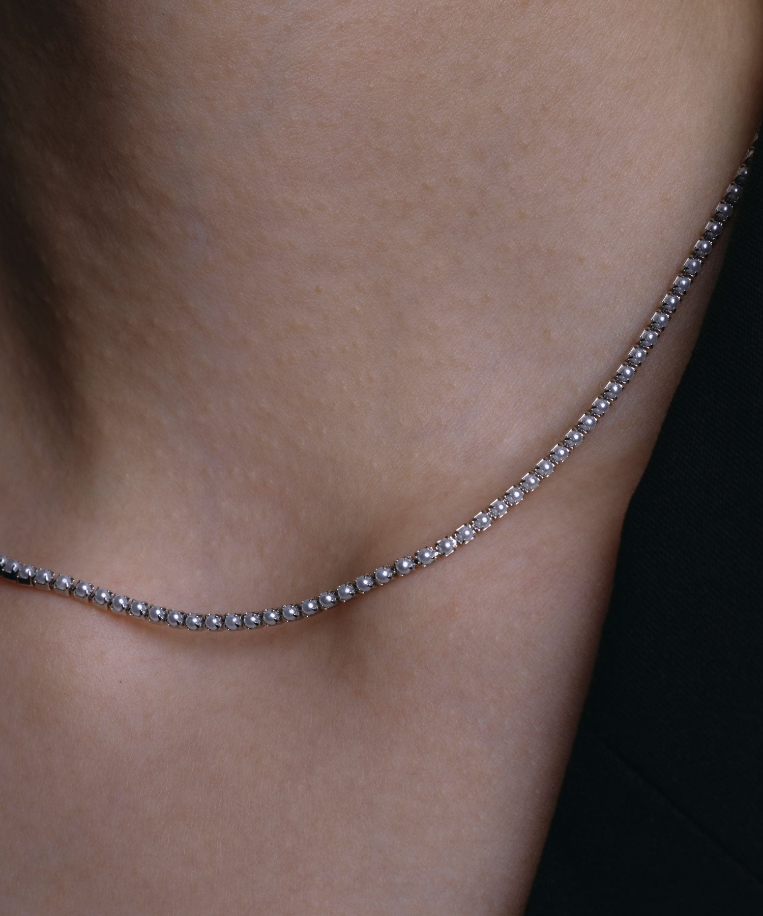 [シルバー]パールレーンネックレス