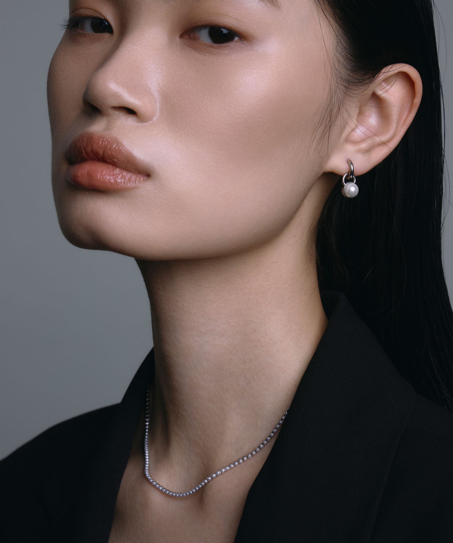 [シルバー]パールレーンネックレス