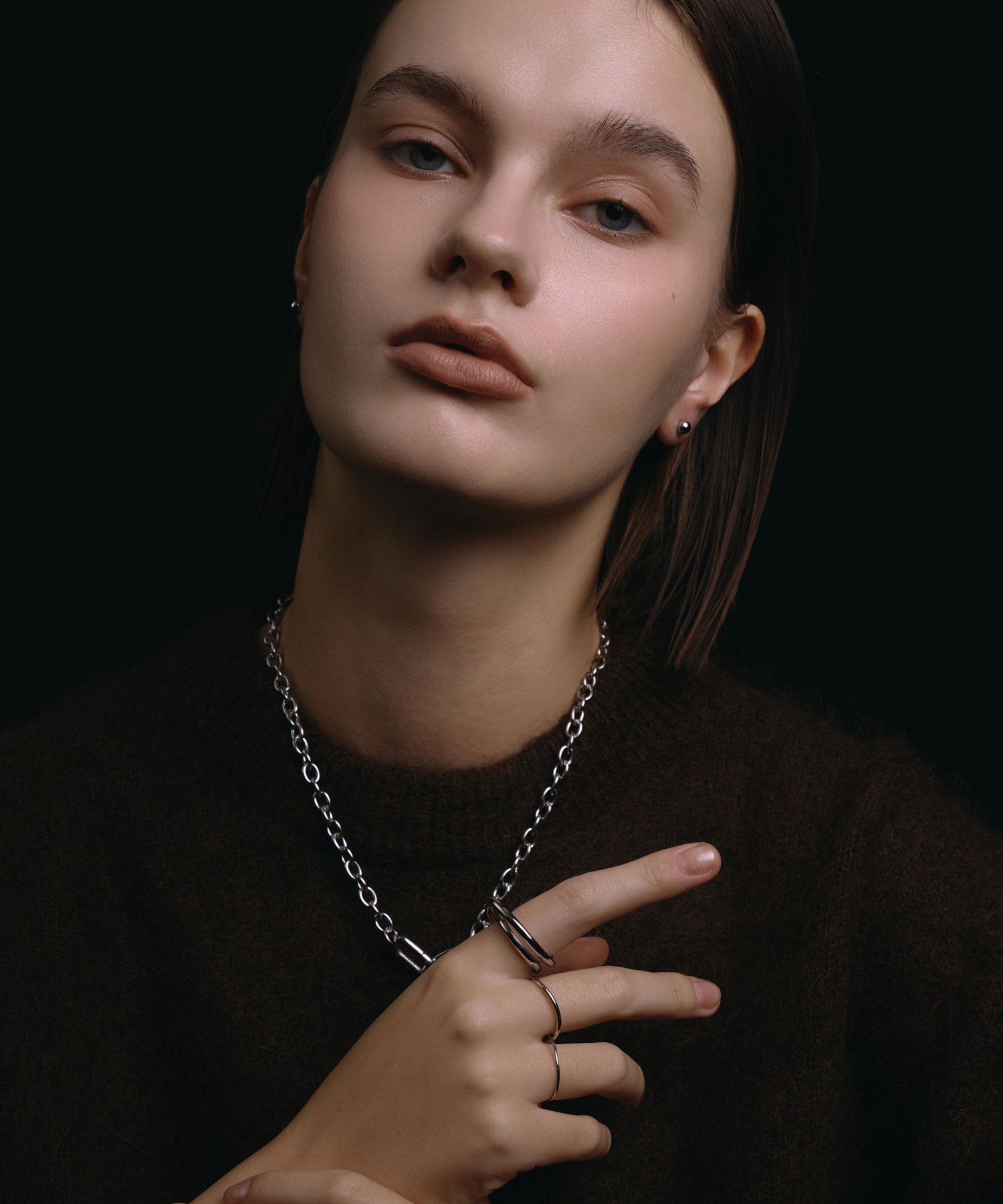 [Silver] Pinball earrings (medium)