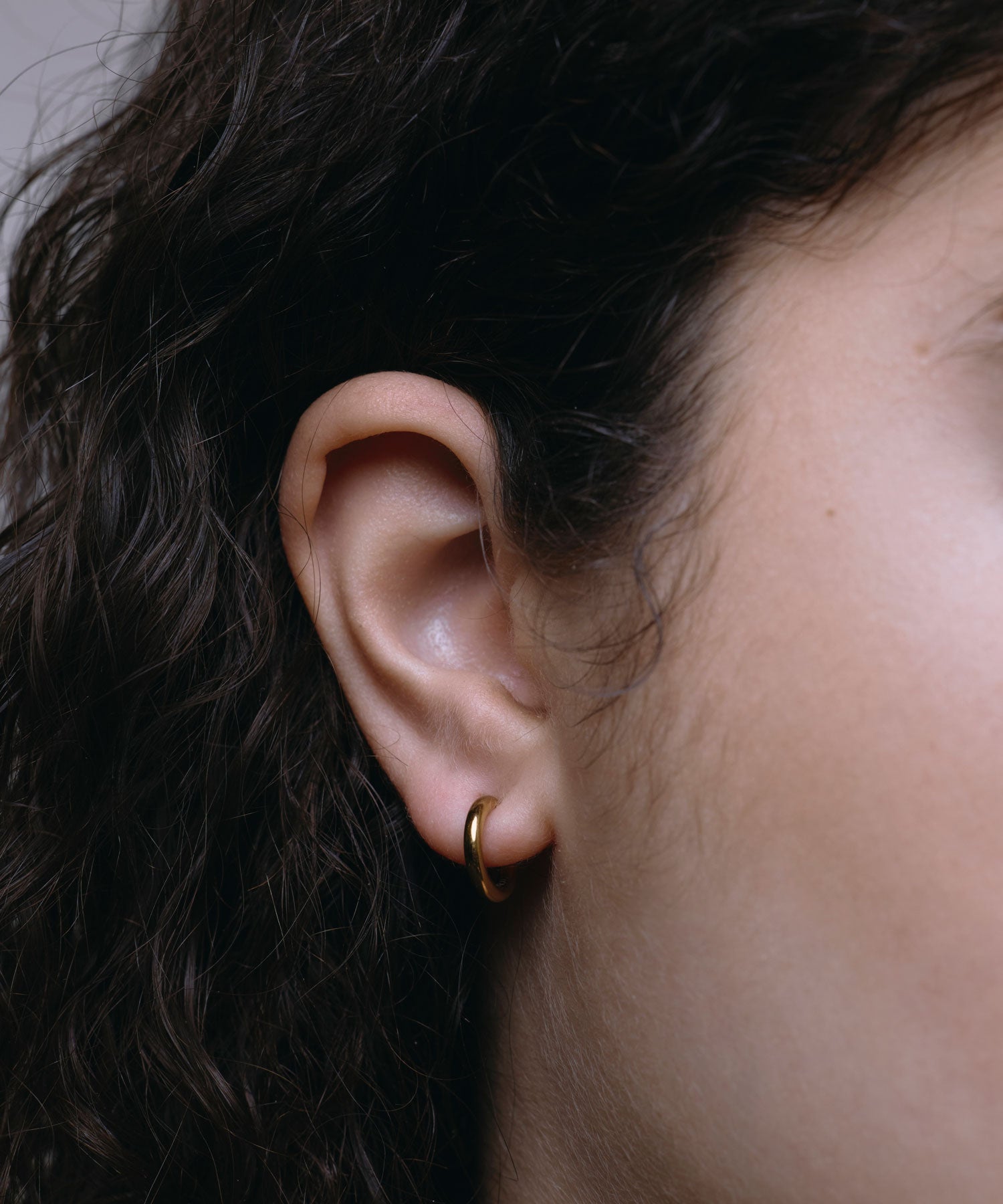 [ゴールド]プレーンフープイヤリング 12mm