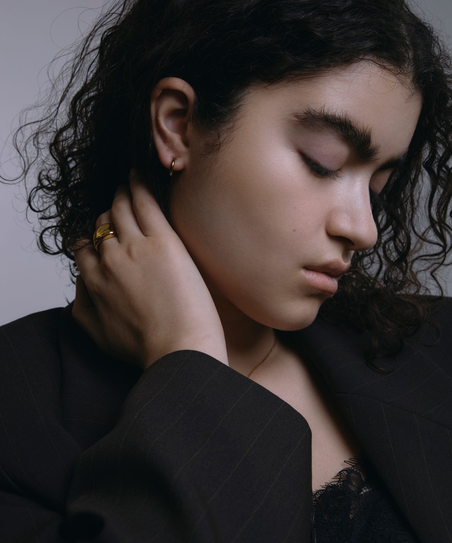 プレーンフープイヤリング　ゴールド　サージカルステンレス　金属アレルギー