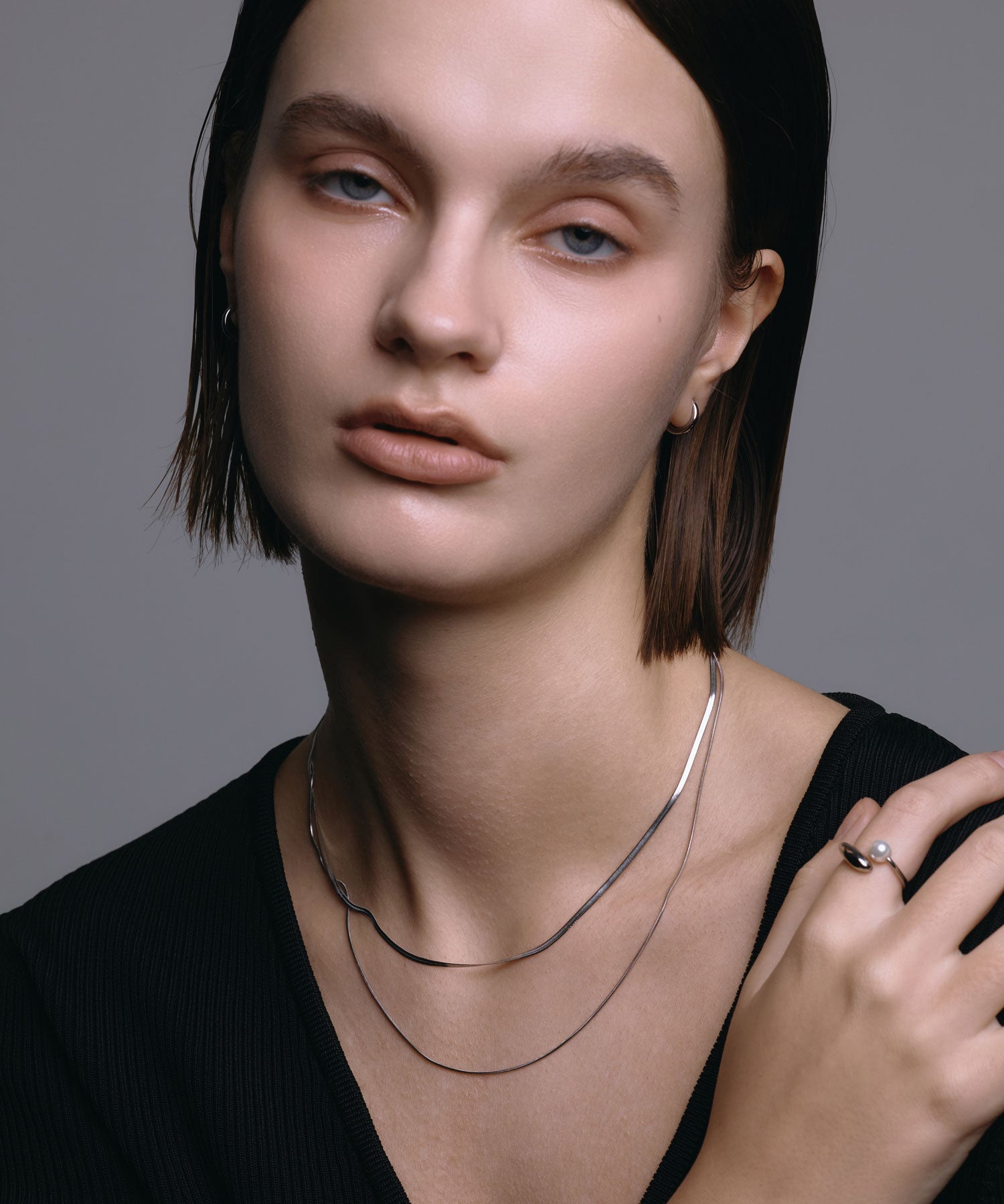 [シルバー]プレーンフープイヤリング 12mm