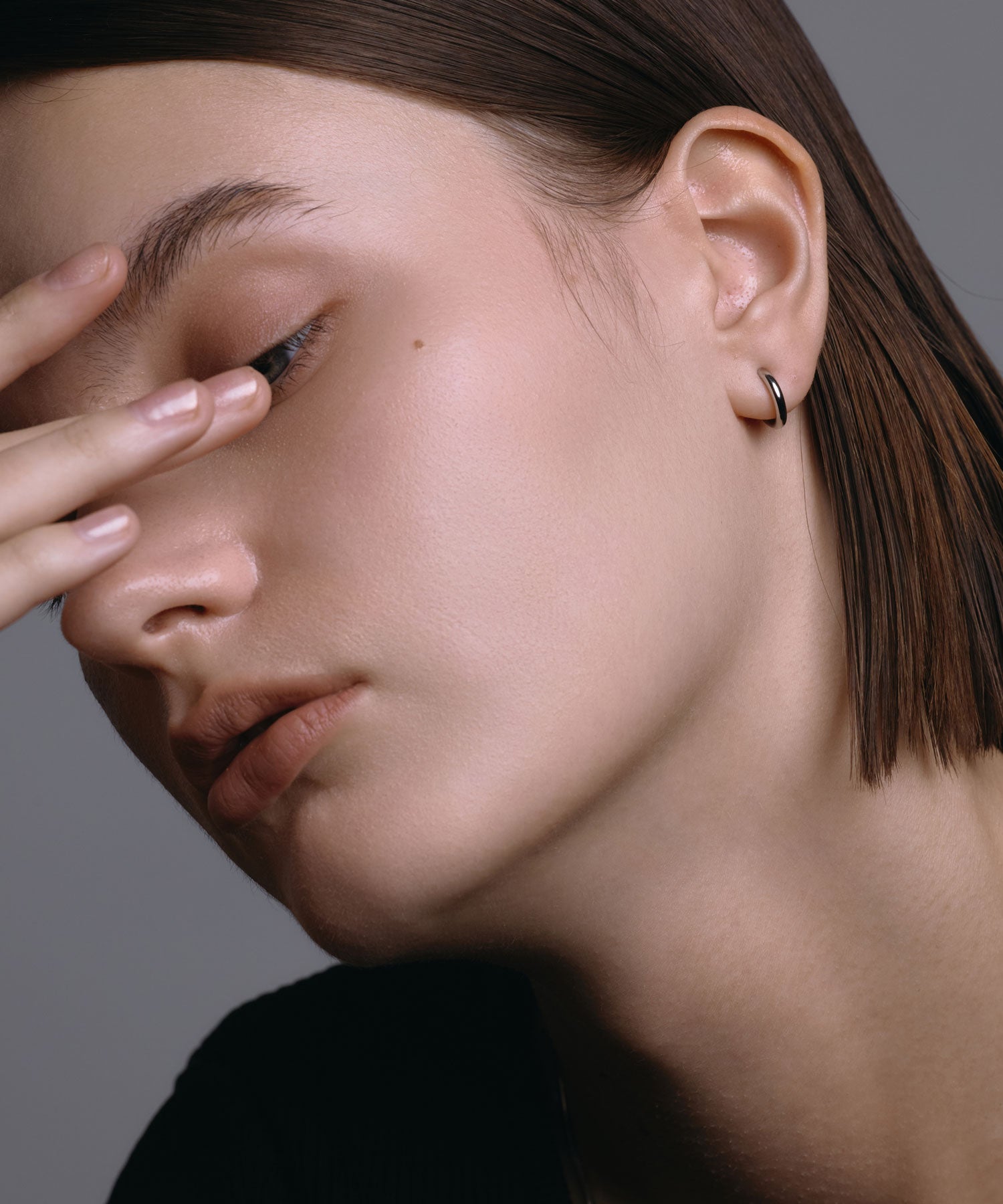 [シルバー]プレーンフープイヤリング 12mm