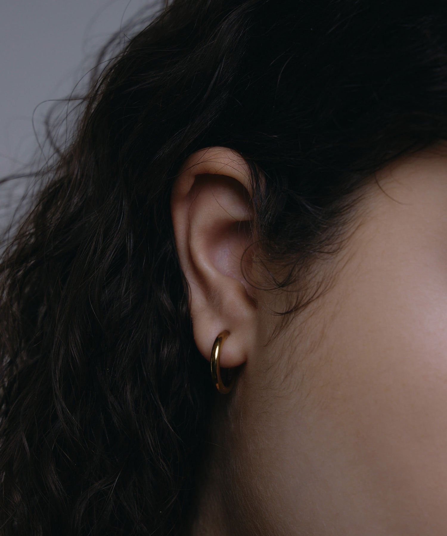 [金色] 素面環形耳環 17mm