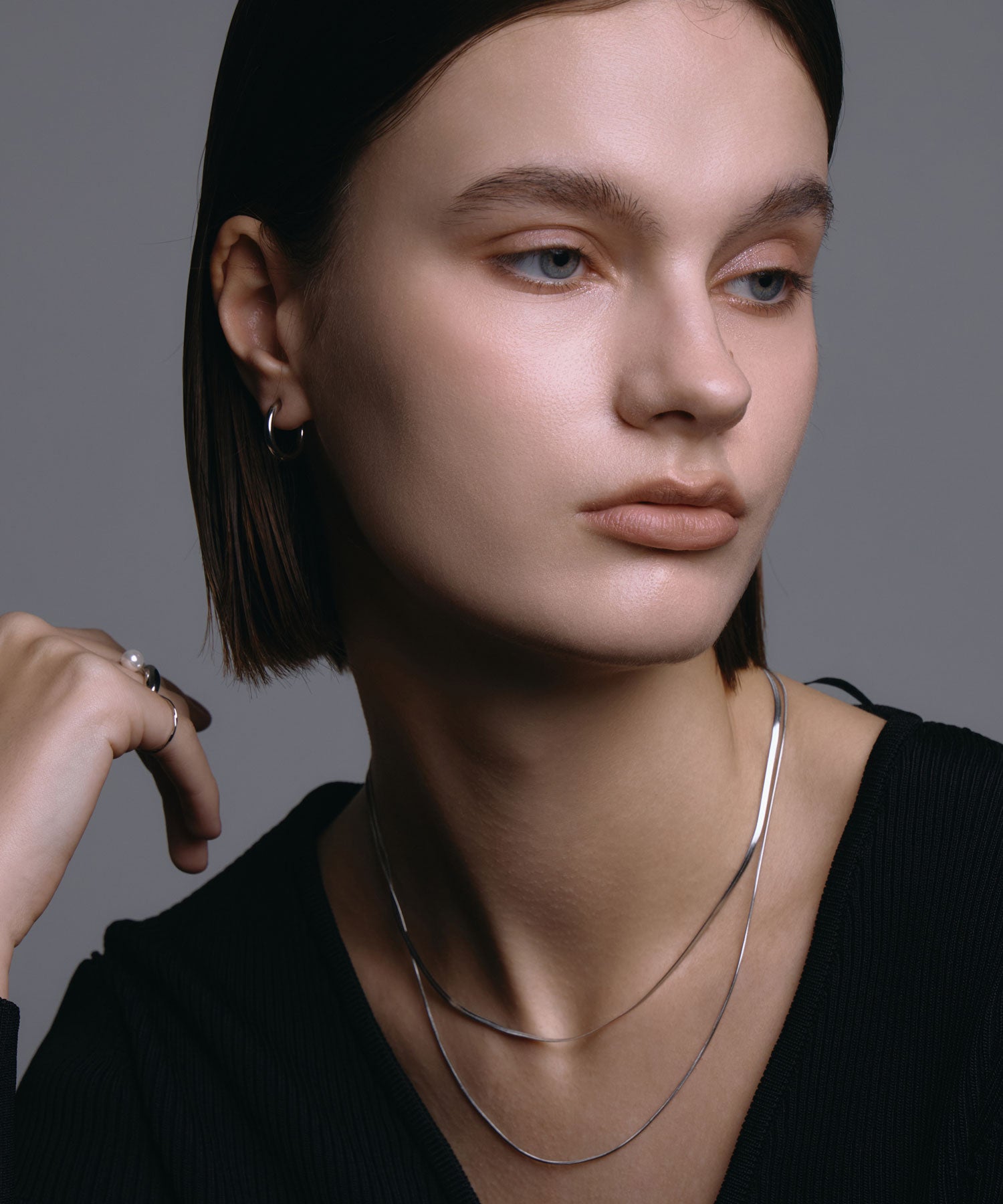 [シルバー]プレーンフープイヤリング 17mm