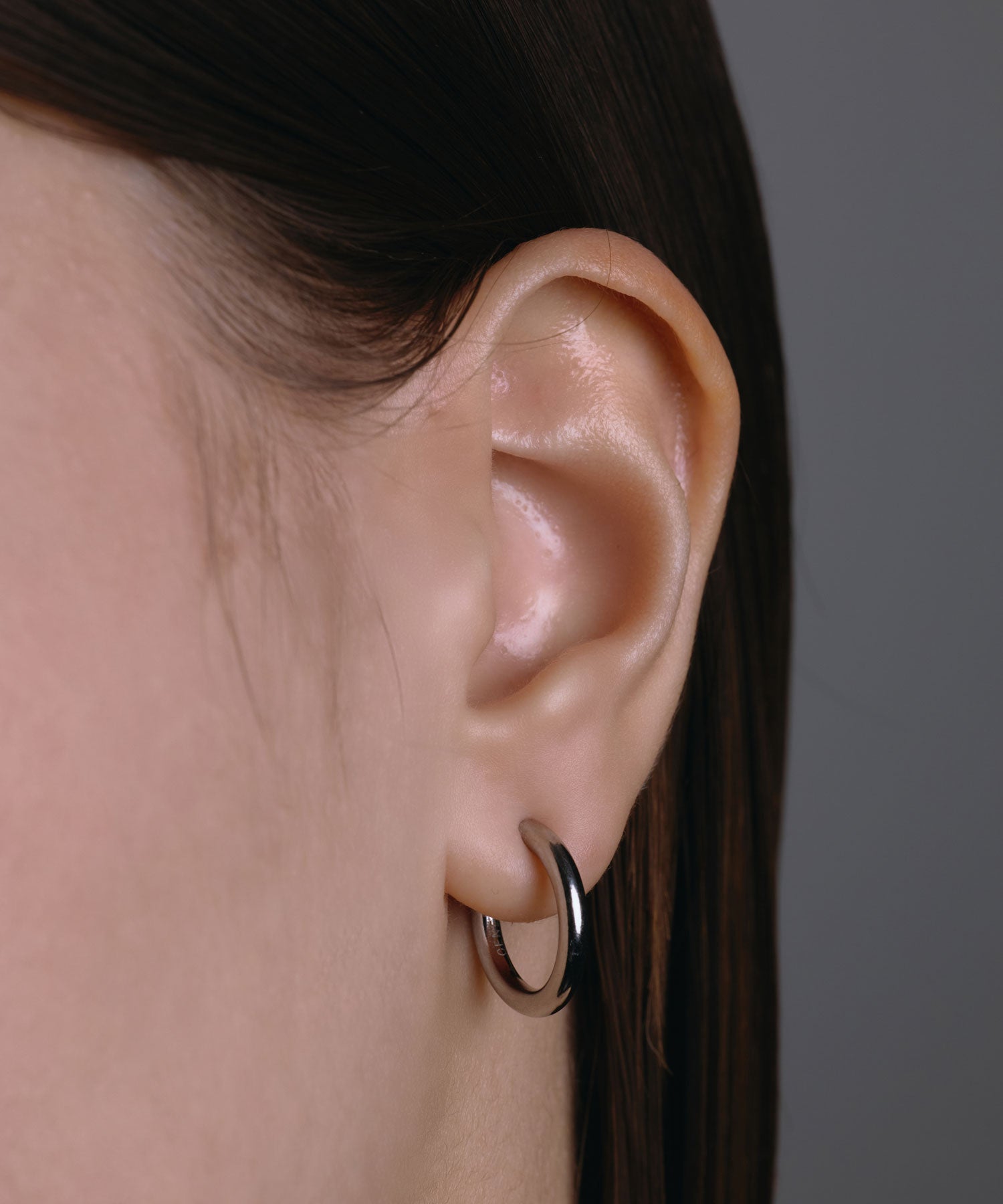 [シルバー]プレーンフープイヤリング 17mm