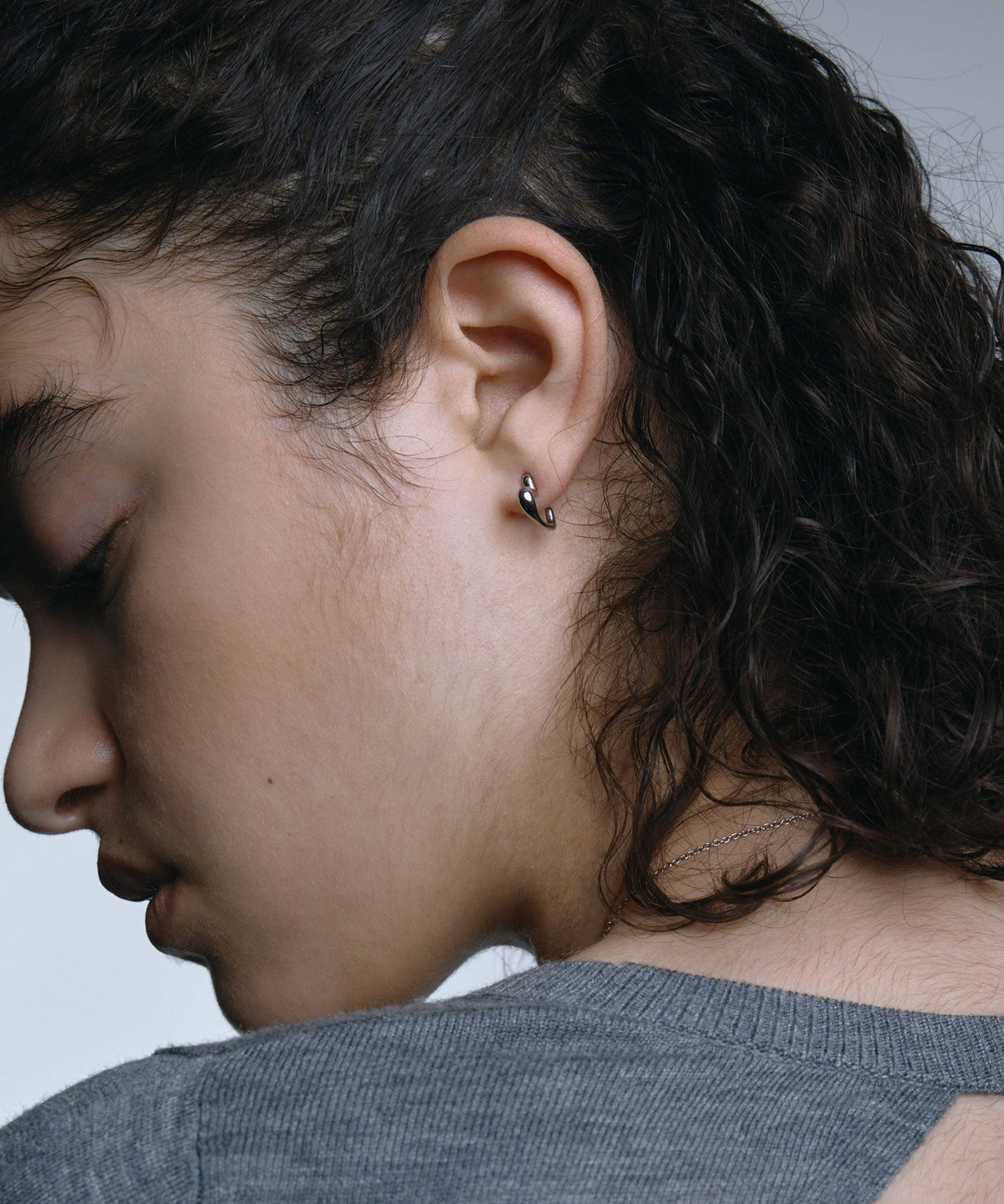 [シルバー]プランプハートピアス