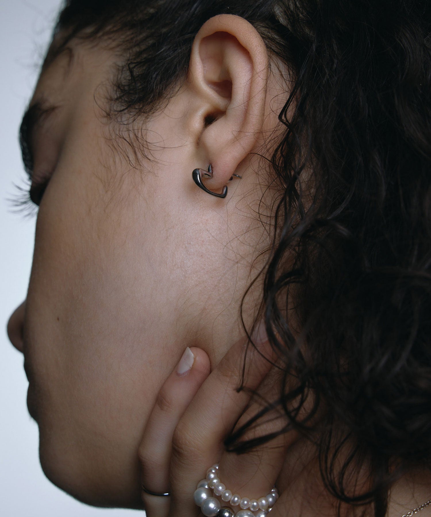 [シルバー]プランプハートピアス