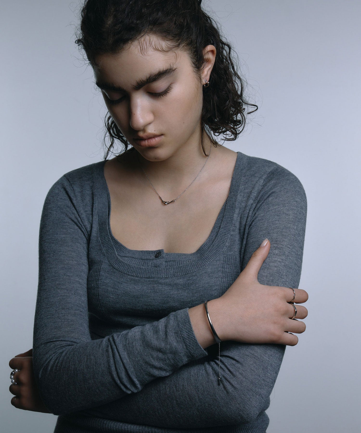 [シルバー]プランプハートピアス