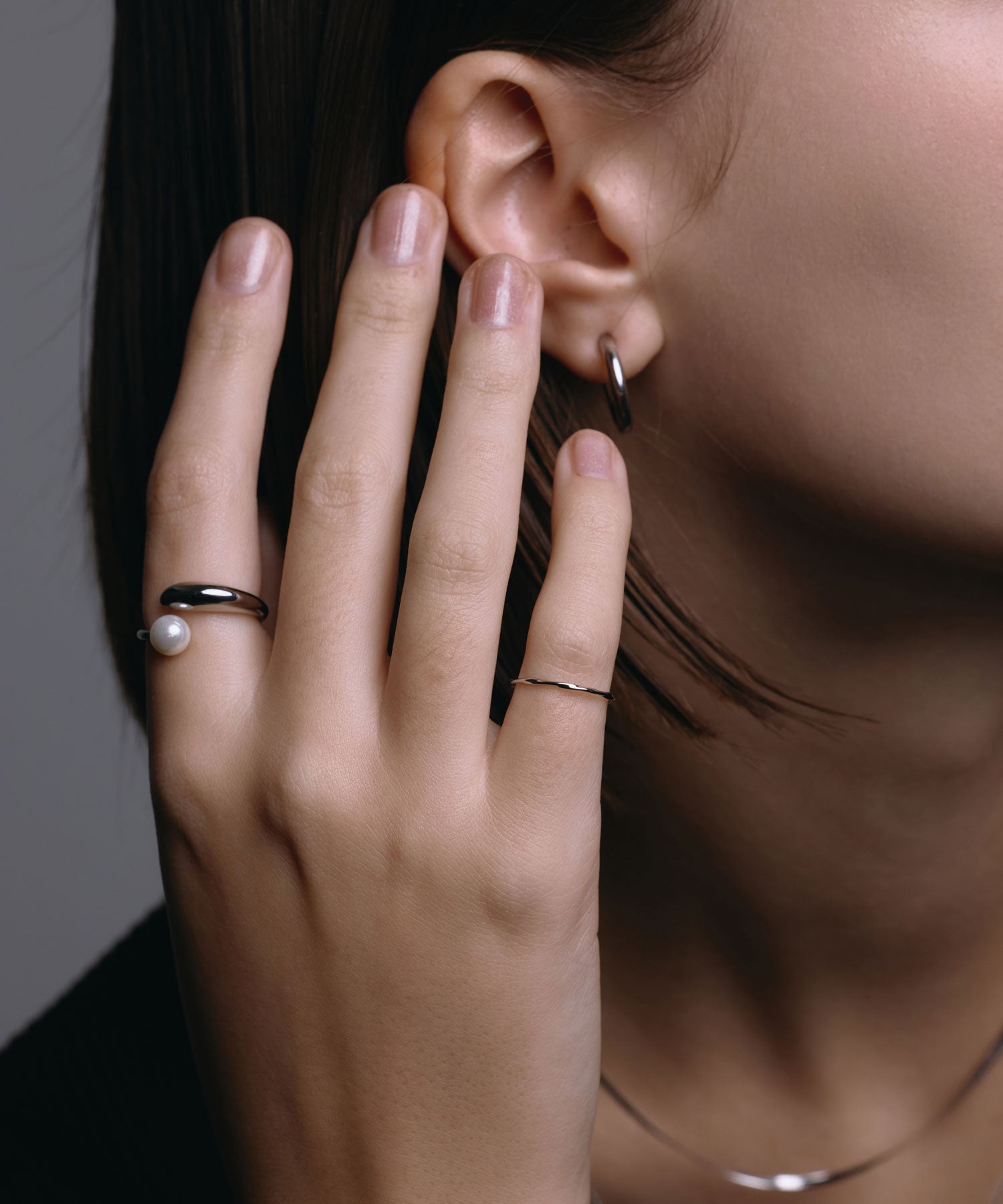 [Silver] Point Pearl Ring