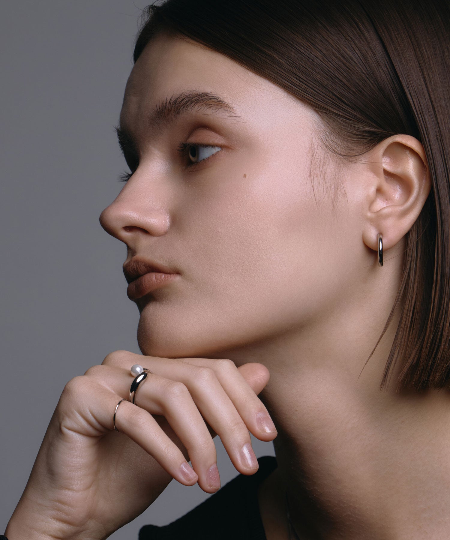 [Silver] Point Pearl Ring