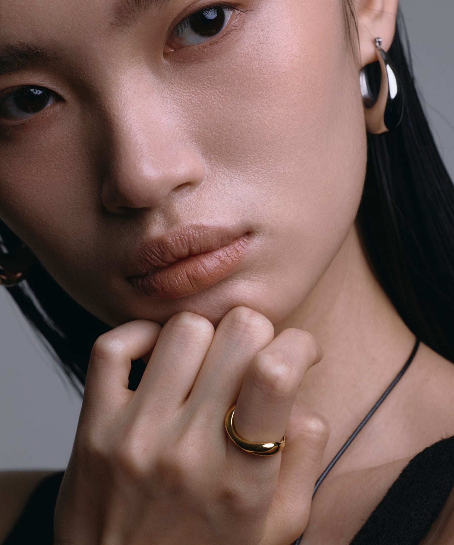 リング　サージカルステンレス　金属アレルギー　パフリング　ゴールド