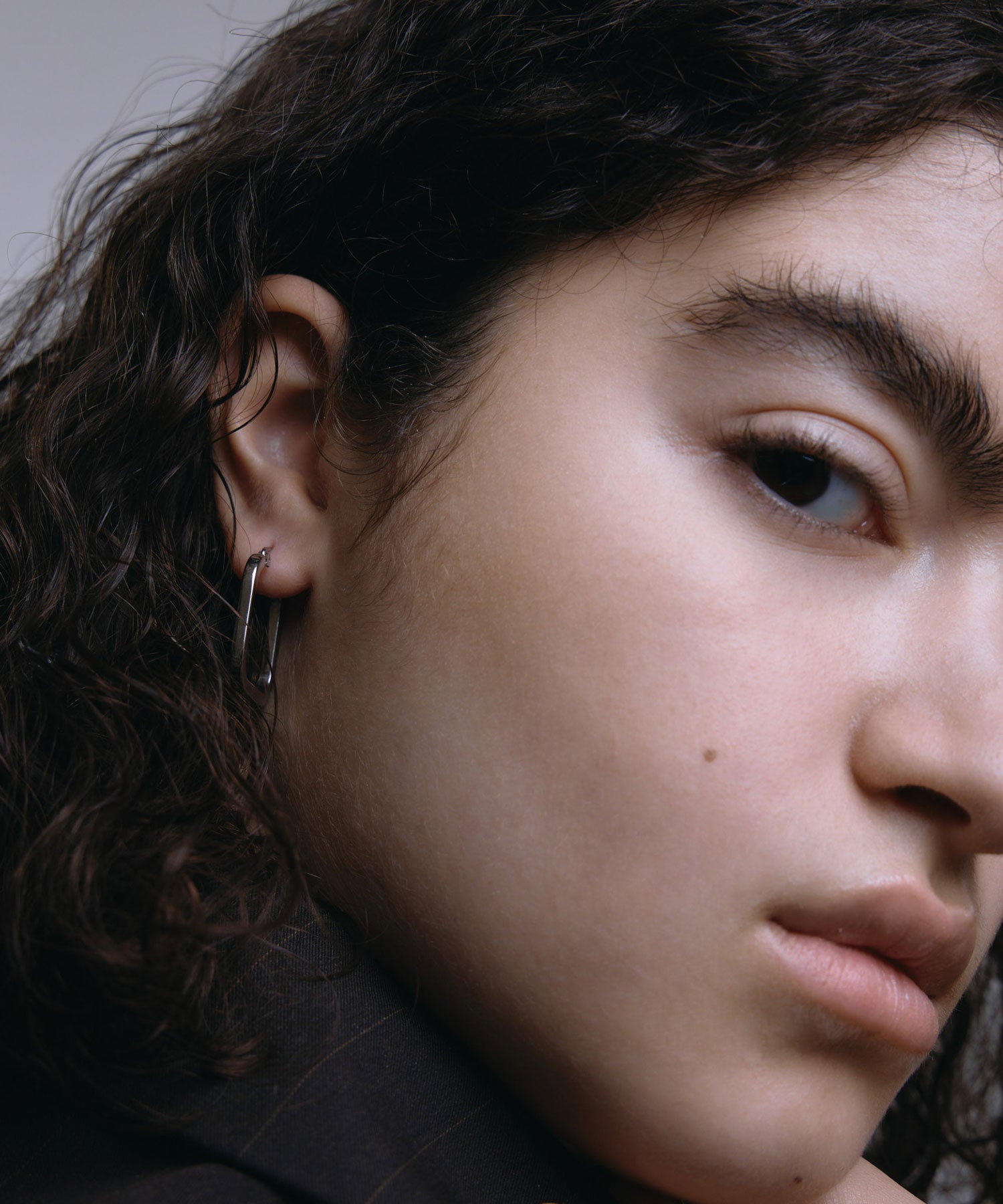 [銀色]四方形耳環