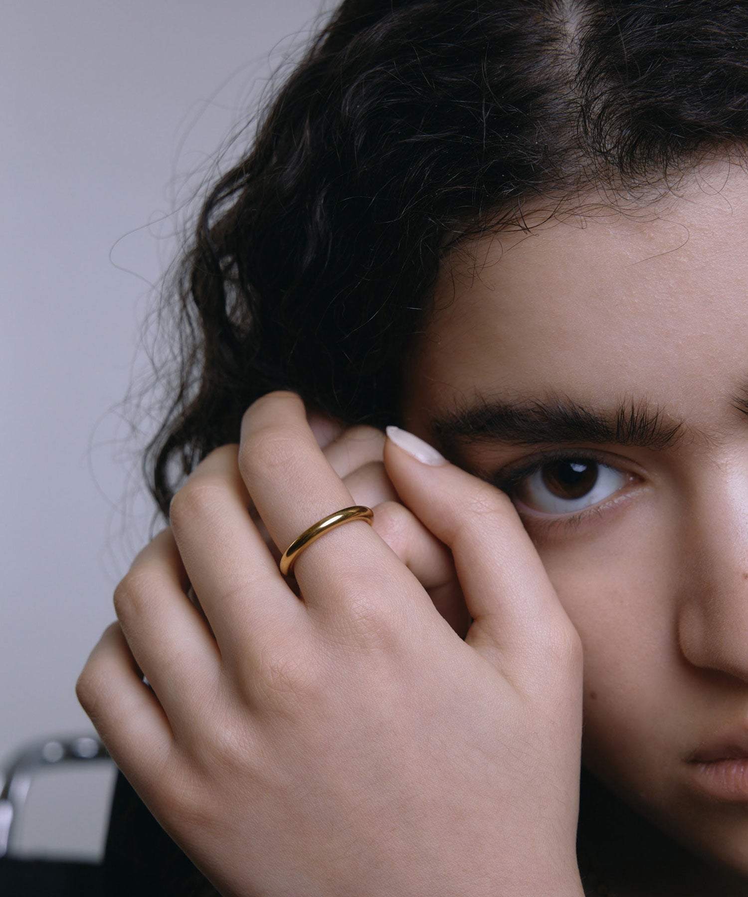 [ゴールド]ラウンドプレーンリング