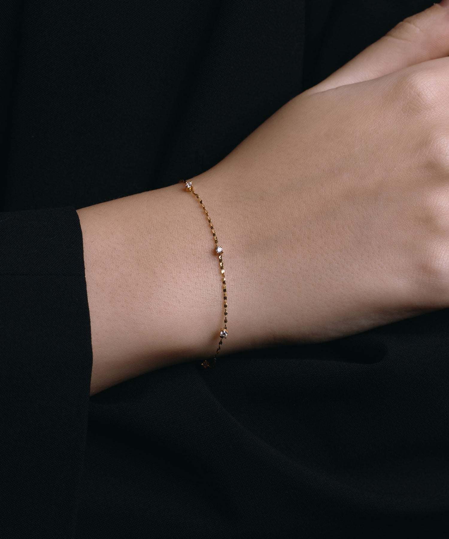 [ゴールド]スキャッタージルコニアブレスレット