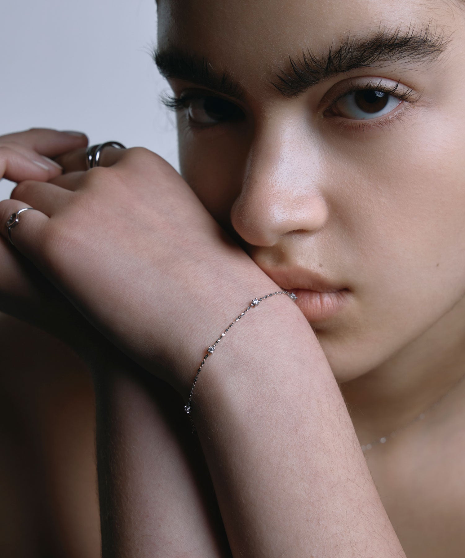 [シルバー]スキャッタージルコニアブレスレット