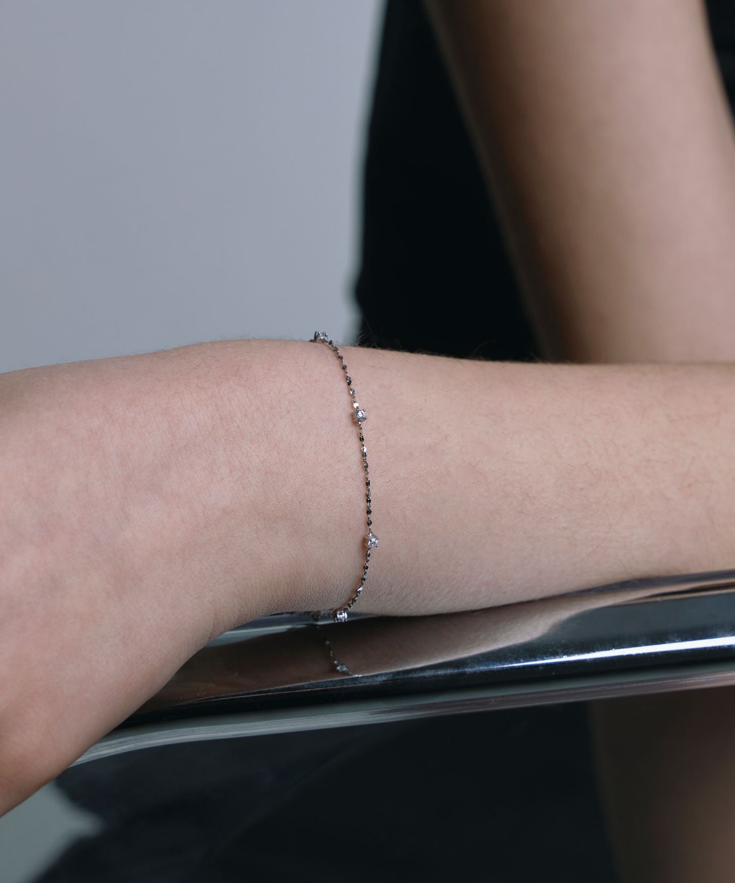 [シルバー]スキャッタージルコニアブレスレット