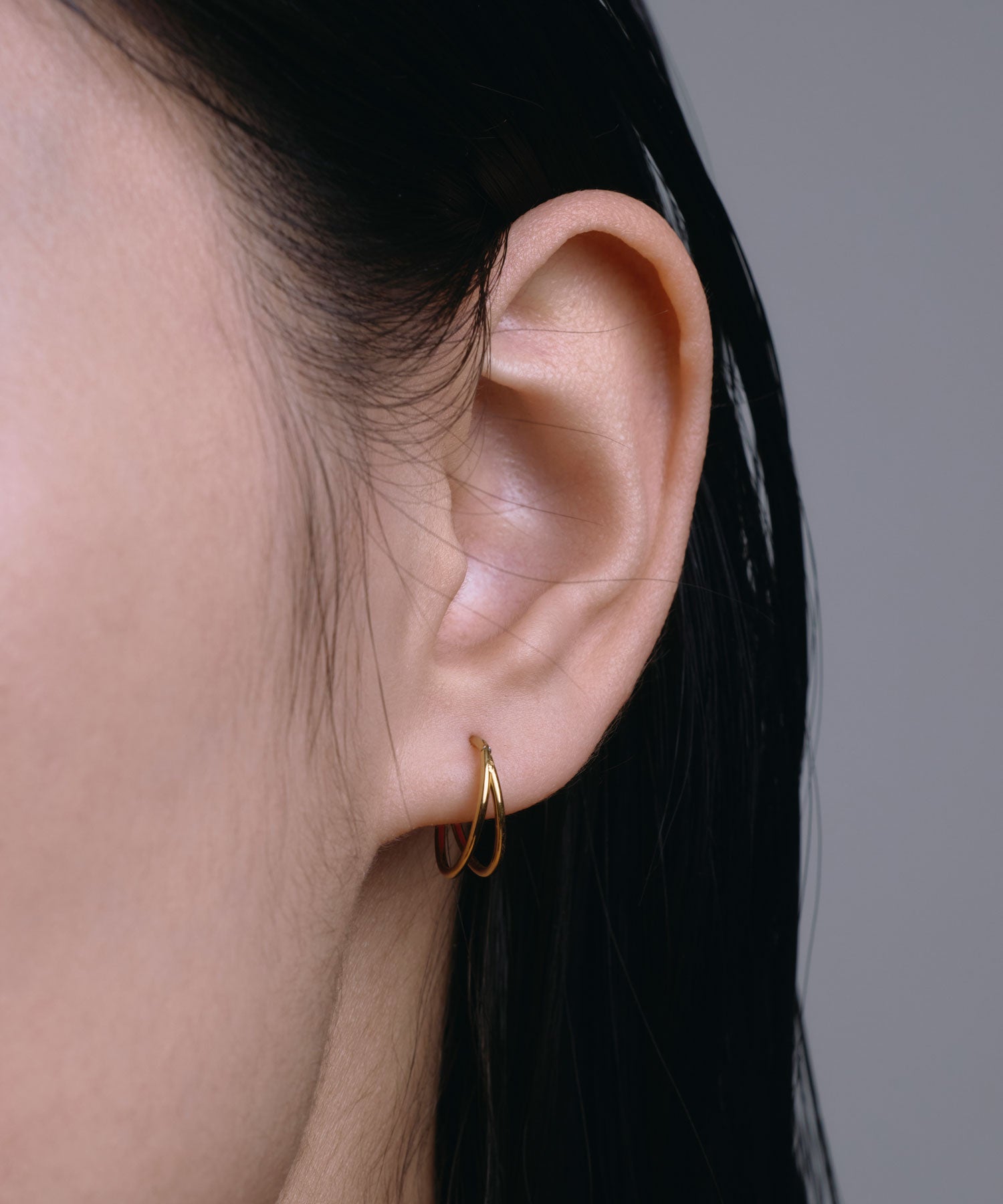 【展覽產品（預定三月底出貨】[金色] 無縫雙圈耳環