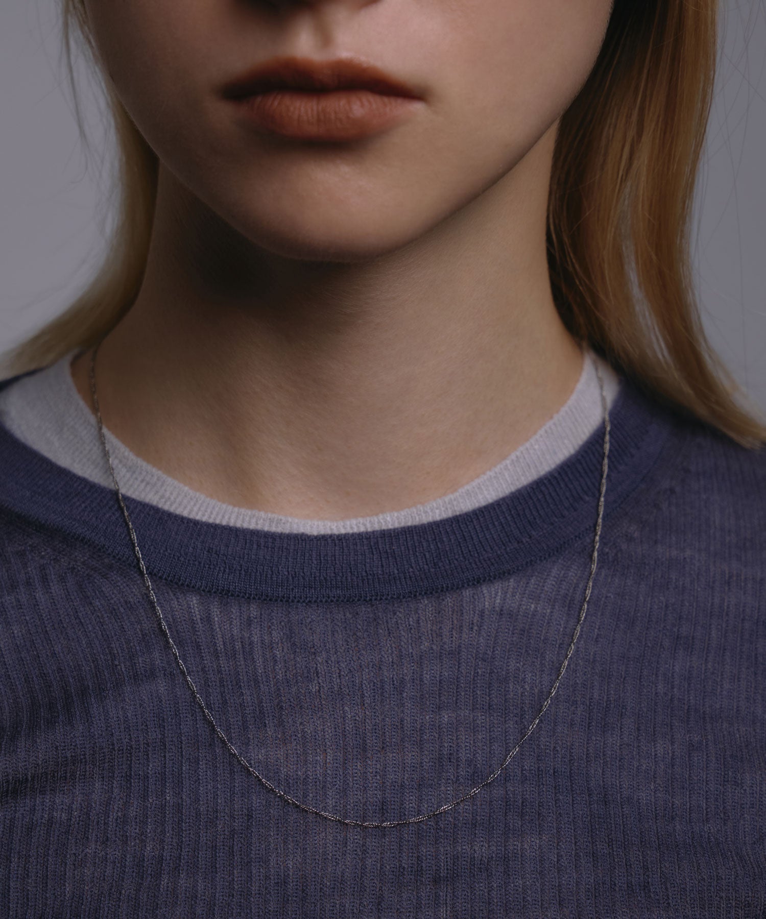 [シルバー]シマーラインネックレス