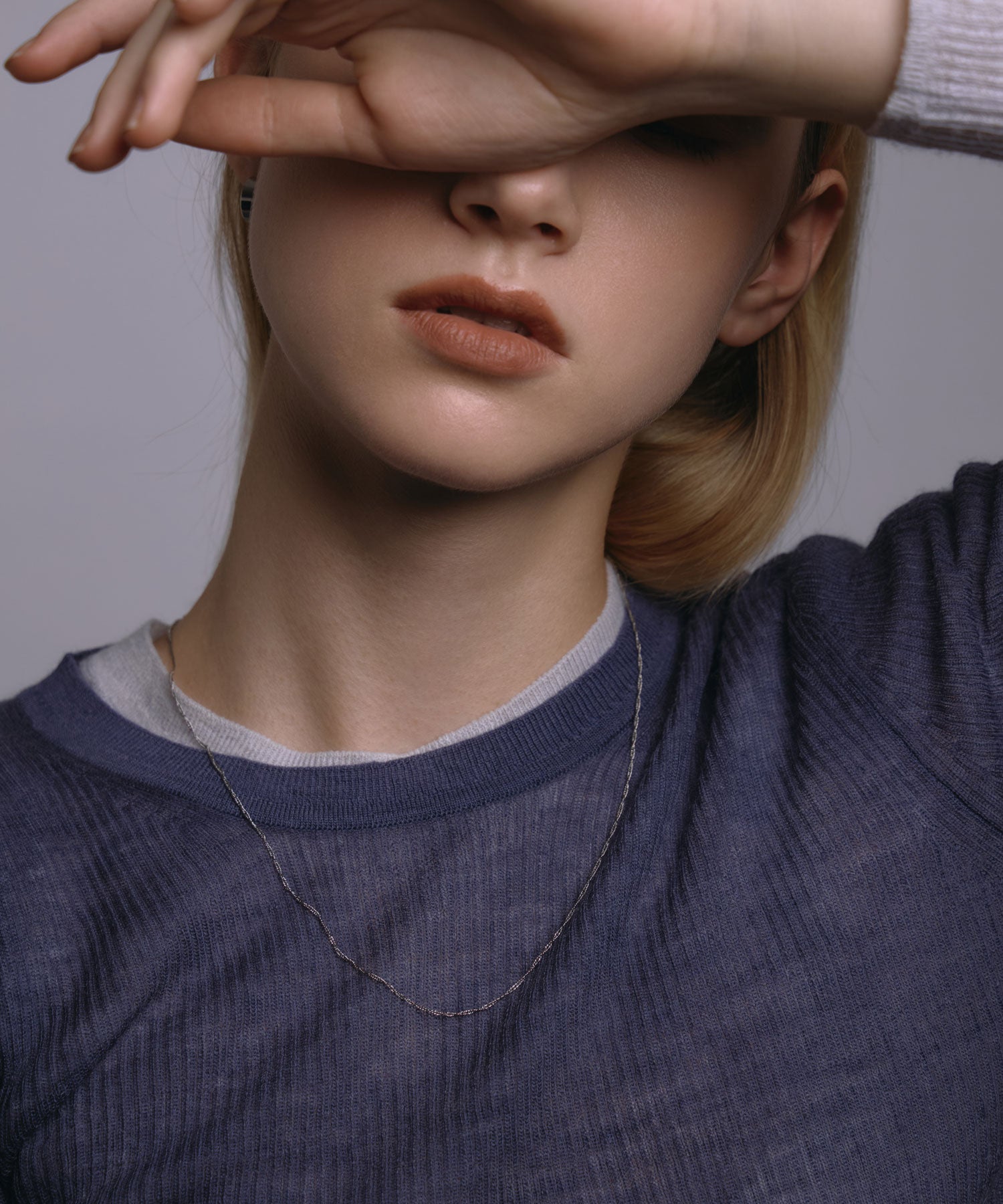 [シルバー]シマーラインネックレス