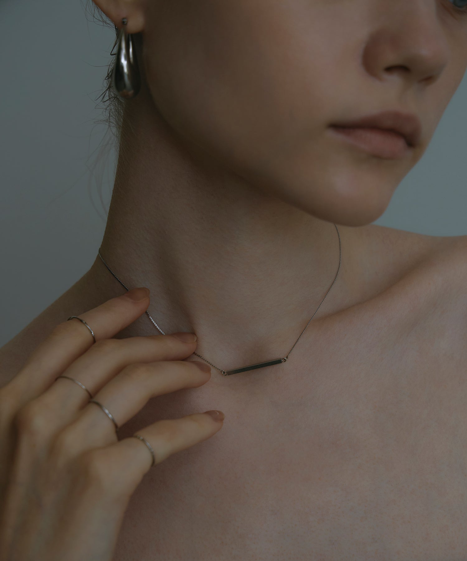 CENE セネ　サージカルステンレス　金属アレルギー　プレゼント　ギフト　高見え　高級感　シルバー　スリムラインネックレス　ネックレス　チェーンネックレス