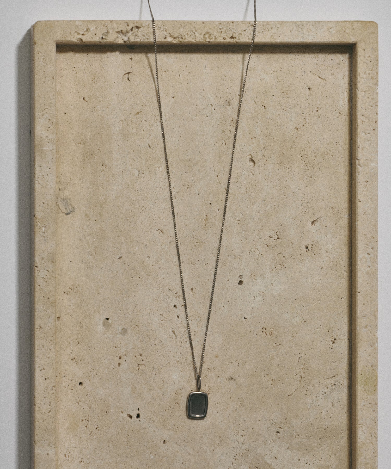 シルバー　スクエアトップネックレス　金属アレルギー対応　サージカルステンレス
