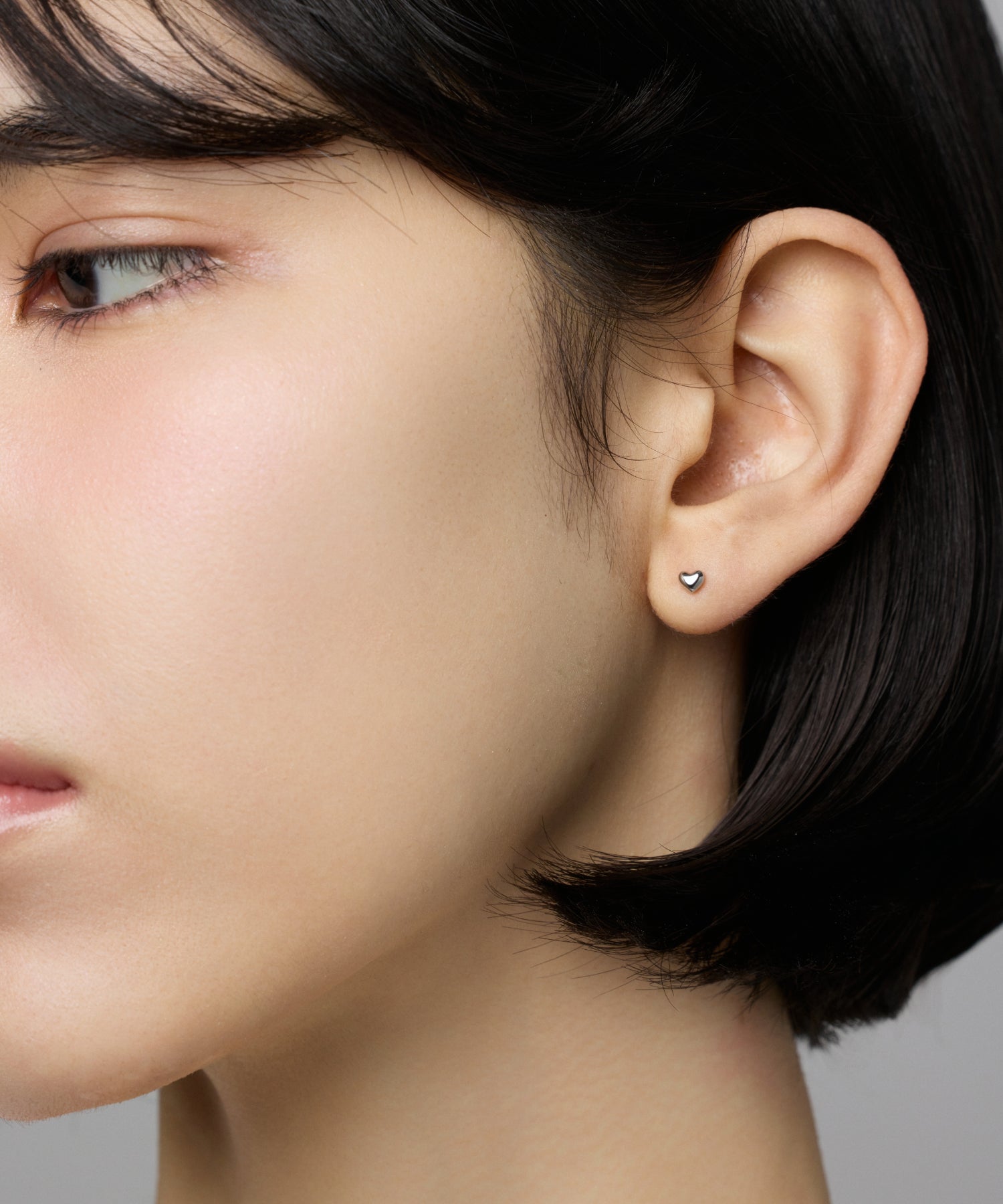 シルバー　ティンカーハートピアス　金属アレルギー対応　サージカルステンレス
