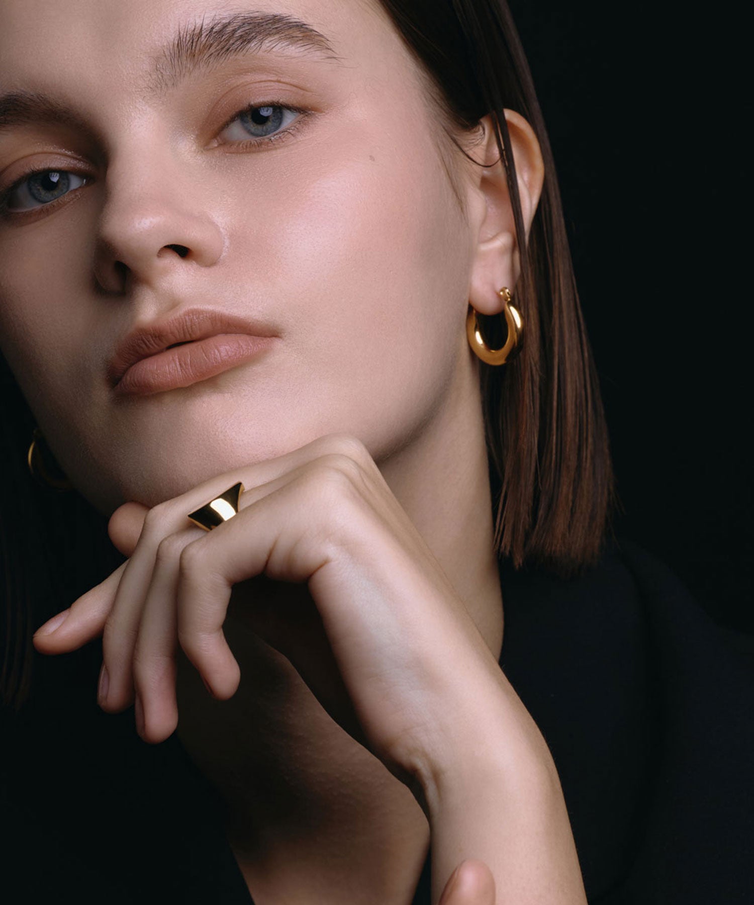 [Gold] Simple hoop earrings