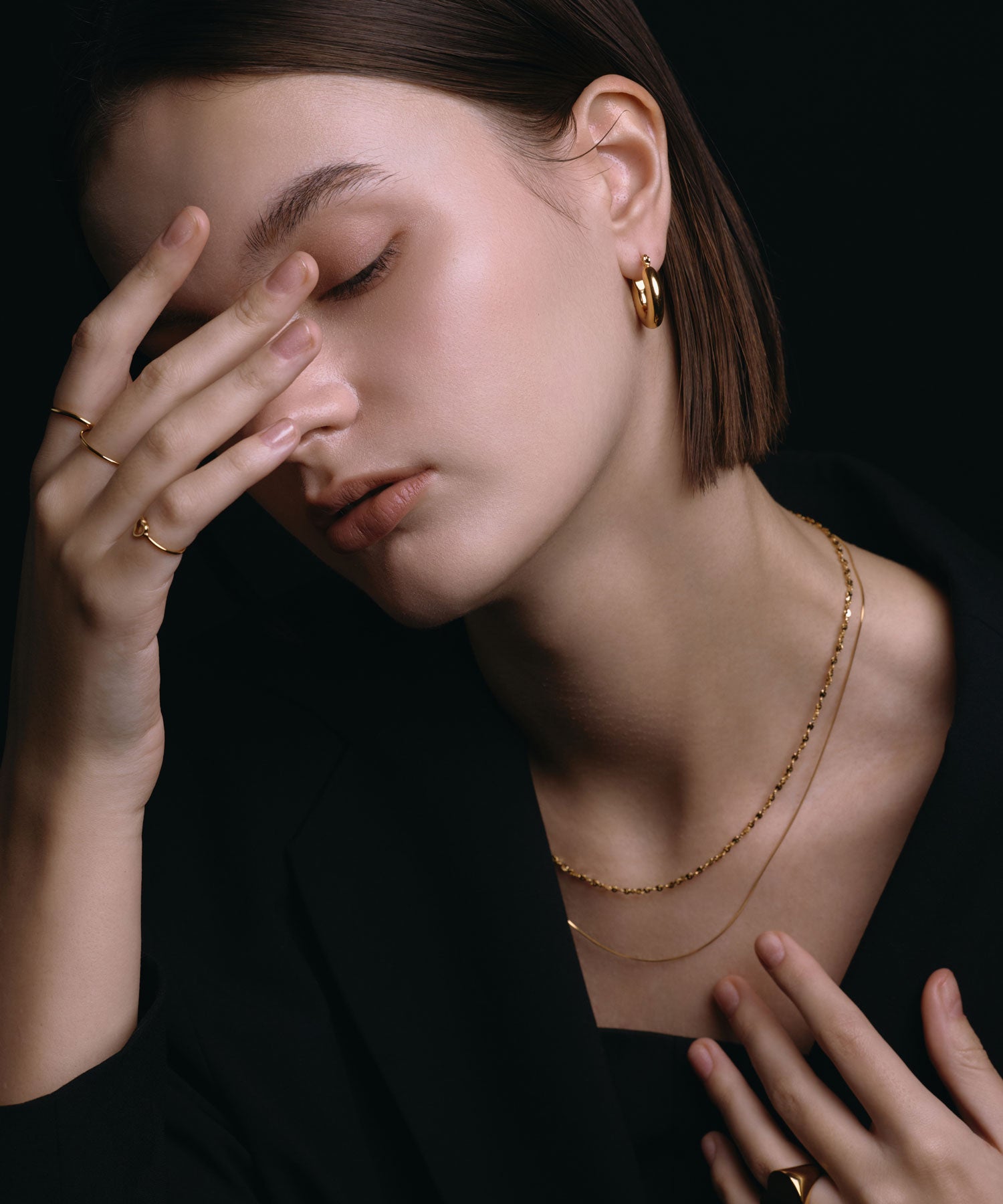 [Gold] Simple hoop earrings