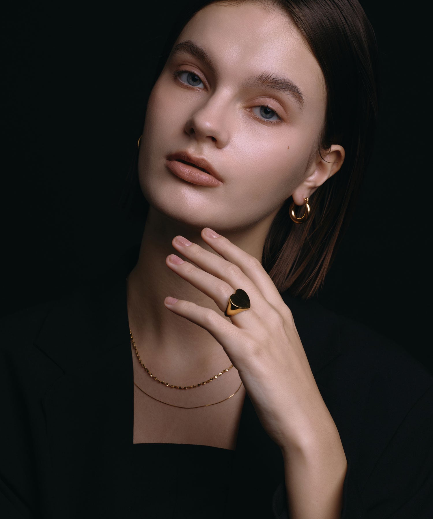 [Gold] Simple hoop earrings