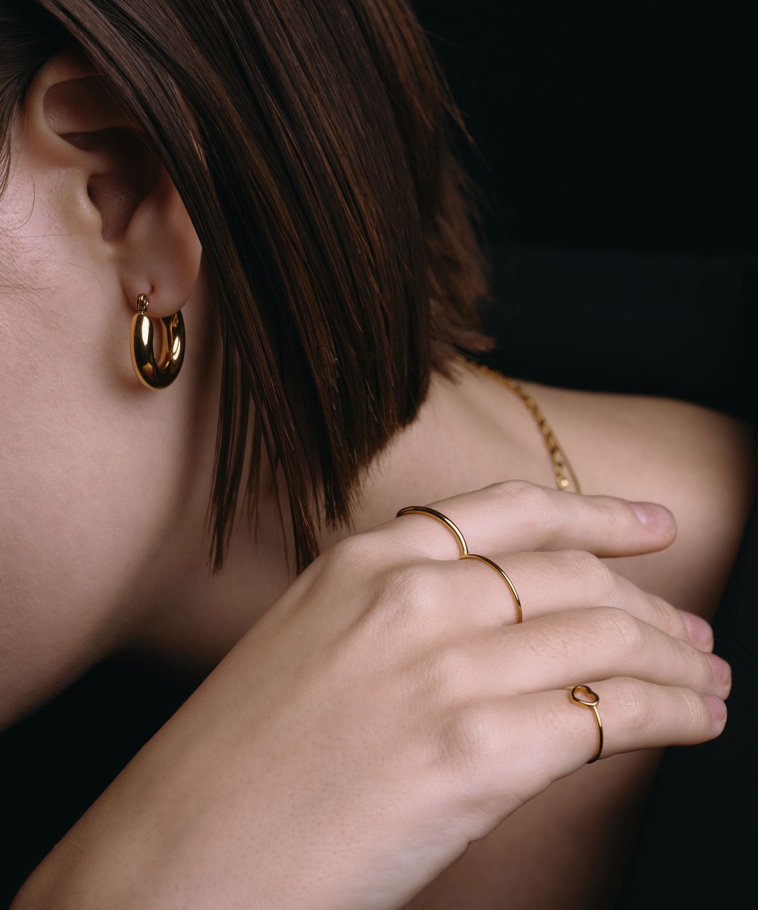 [Gold] Simple hoop earrings