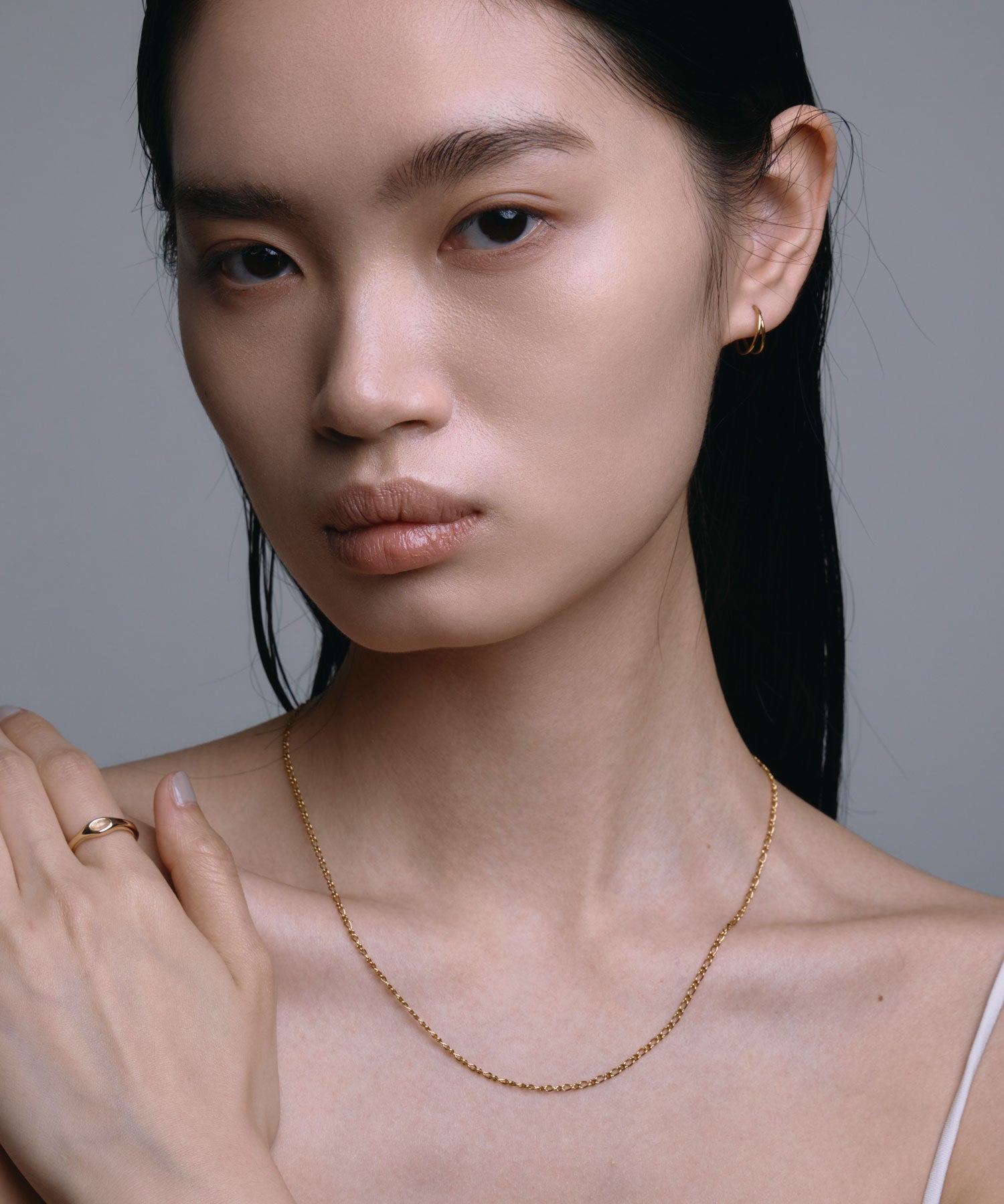 【展覽產品（預定三月底出貨】[金色] 無縫雙圈耳環