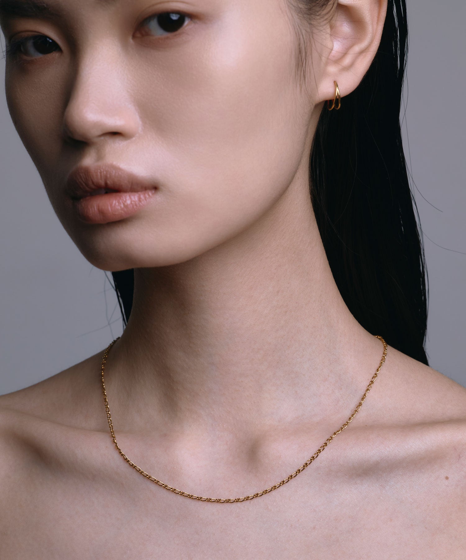 [ゴールド]スリムフィガロチェーンネックレス