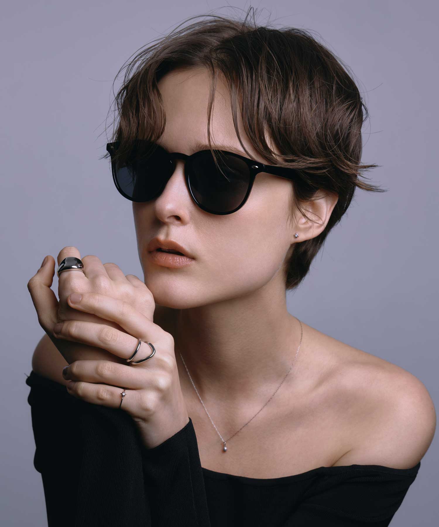 [ブラックxブラック]スリムウェリントン