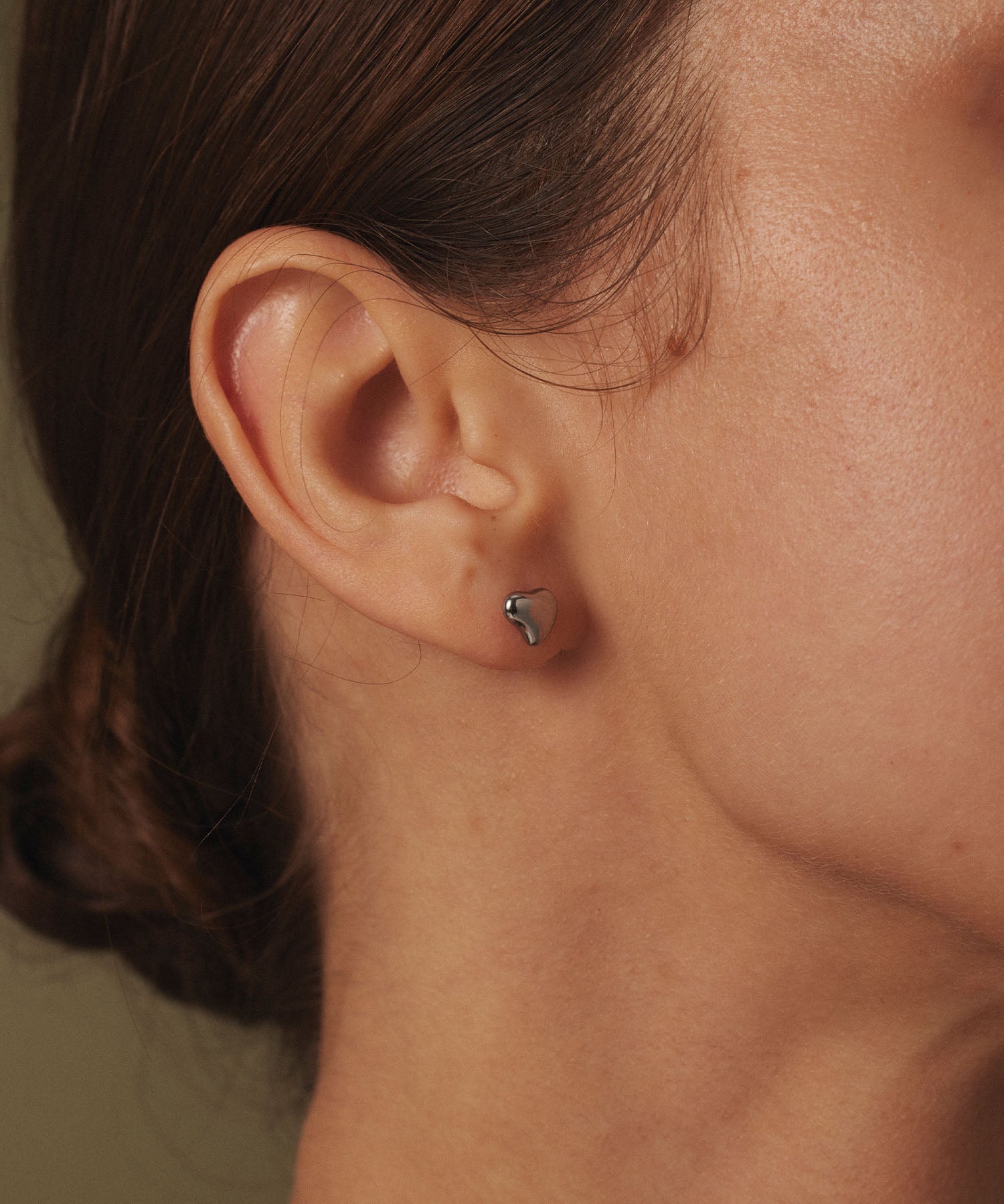 [Silver] Mini Heart Earrings