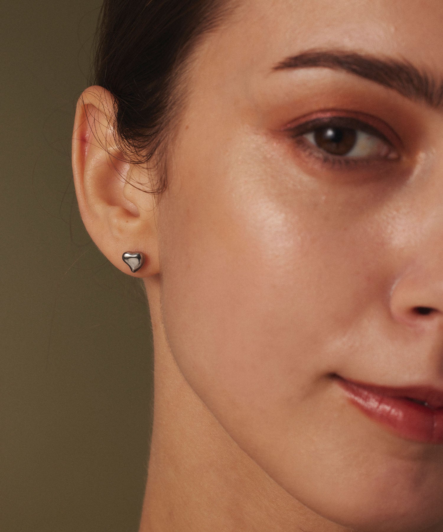 [Silver] Mini Heart Earrings