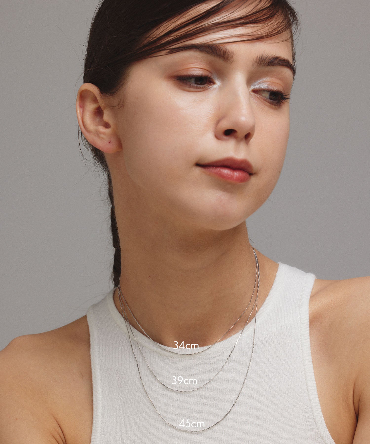 [Silver] Twist Snake Chain Necklace/34cm