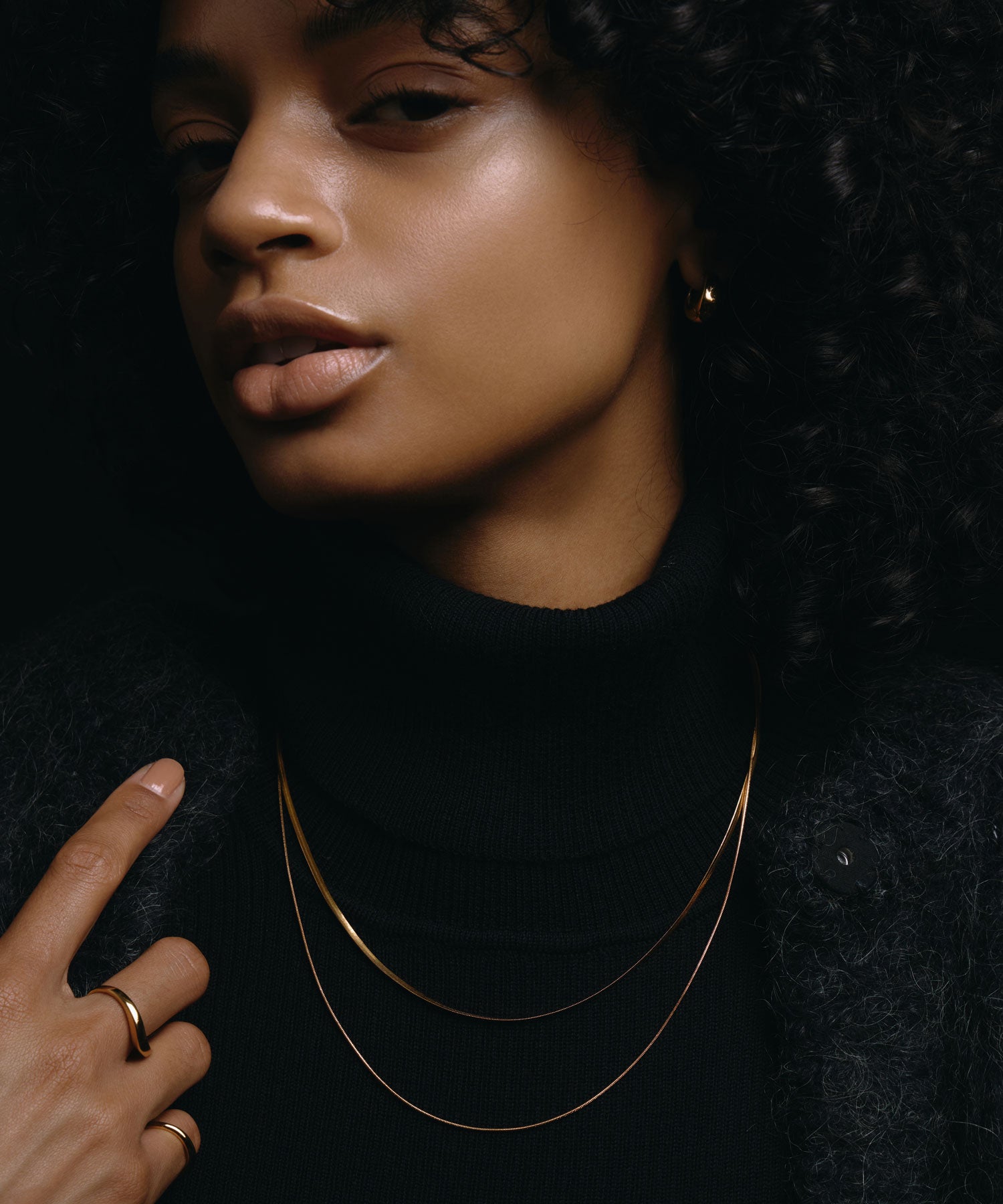 [ゴールド]スネークレイヤーネックレス