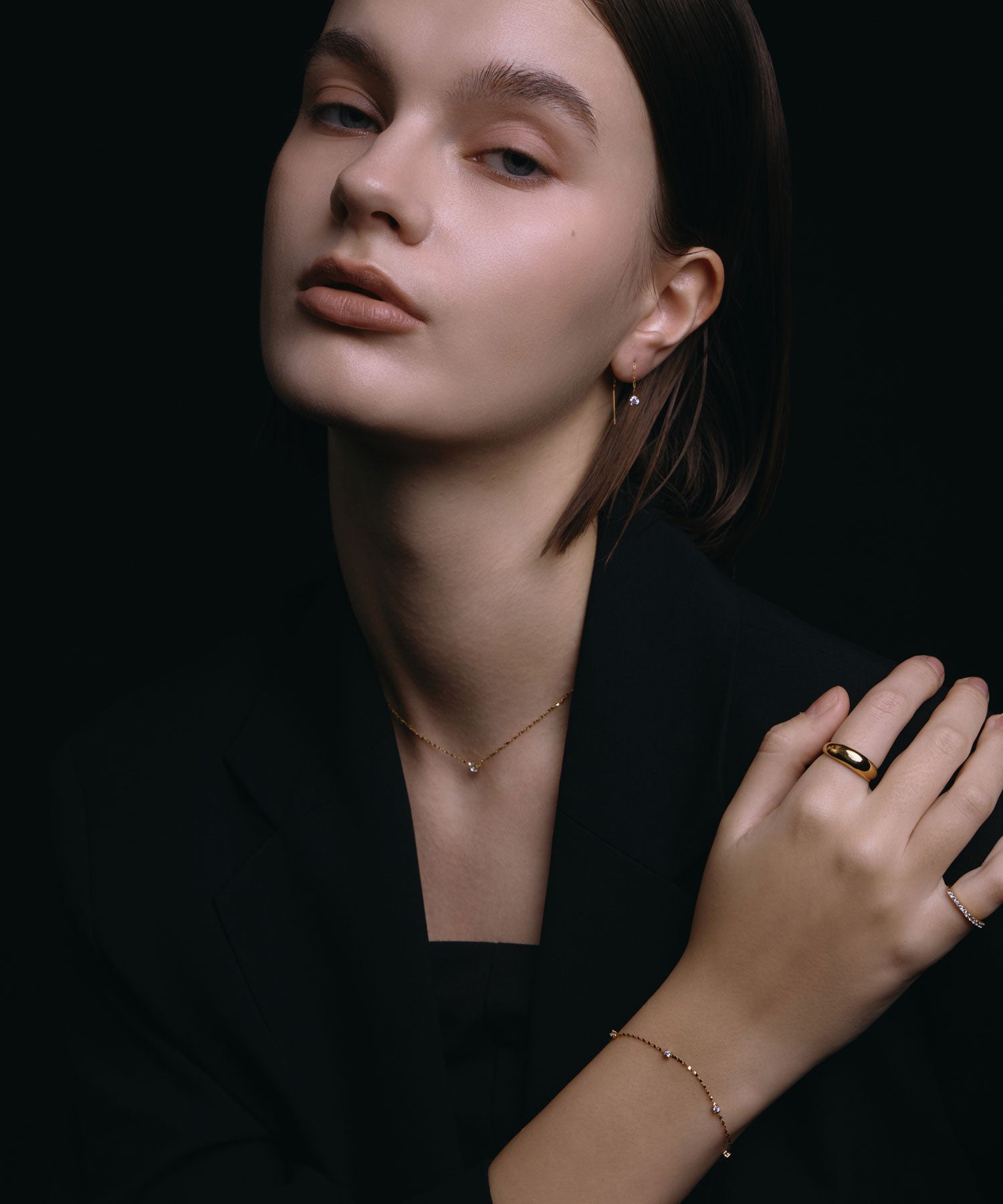 [ゴールド]ソロジルコニアチェーンネックレス