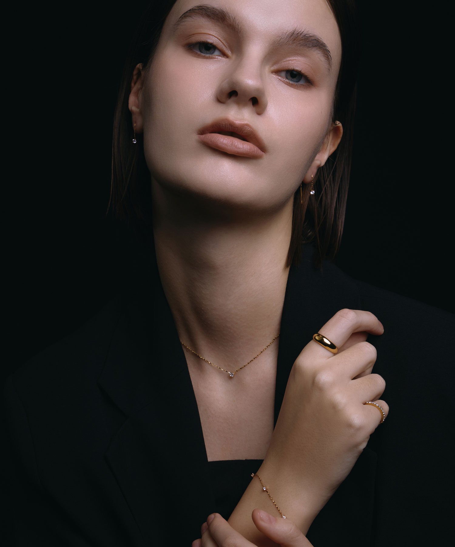 [ゴールド]ソロジルコニアチェーンネックレス