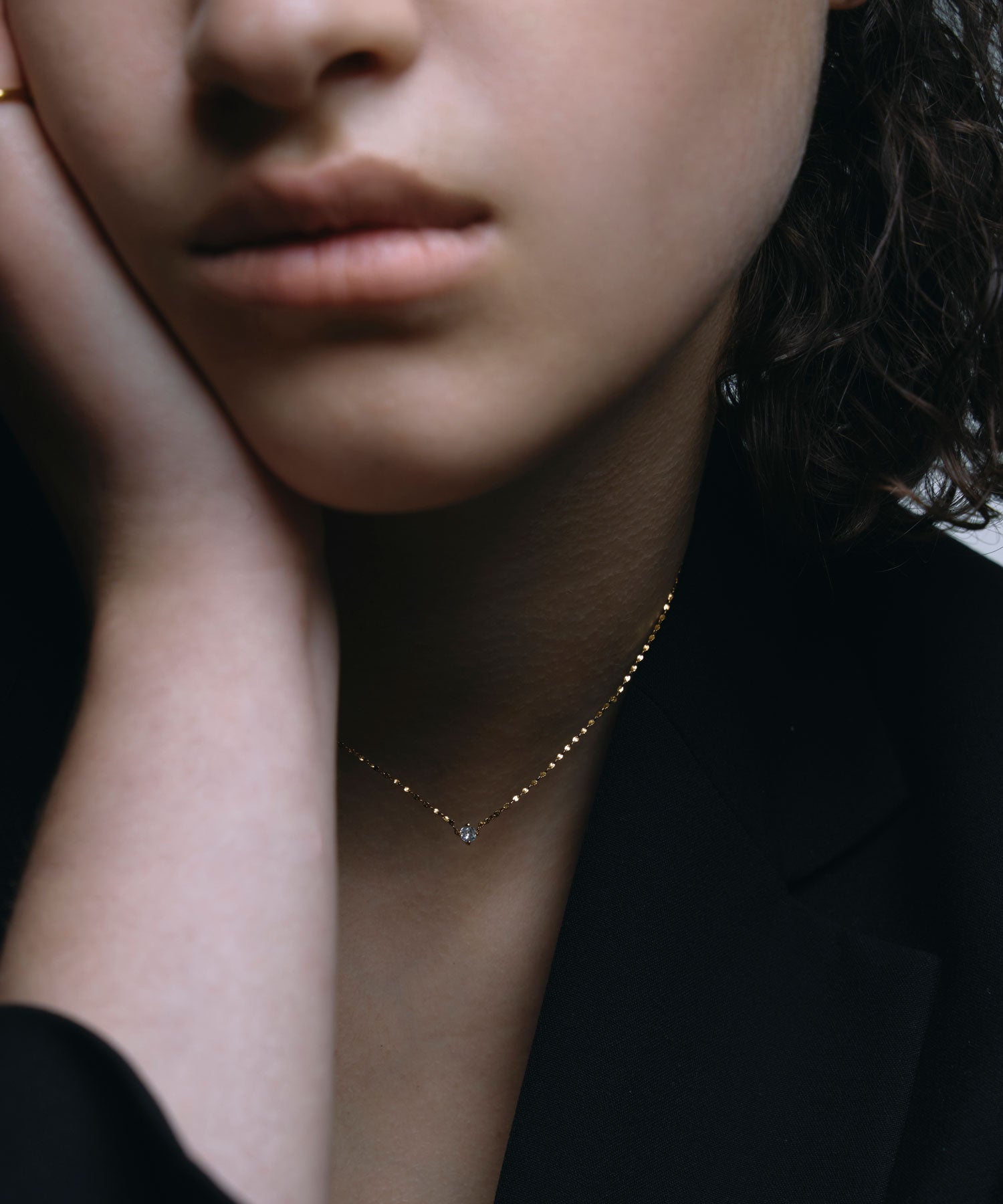 [ゴールド]ソロジルコニアチェーンネックレス